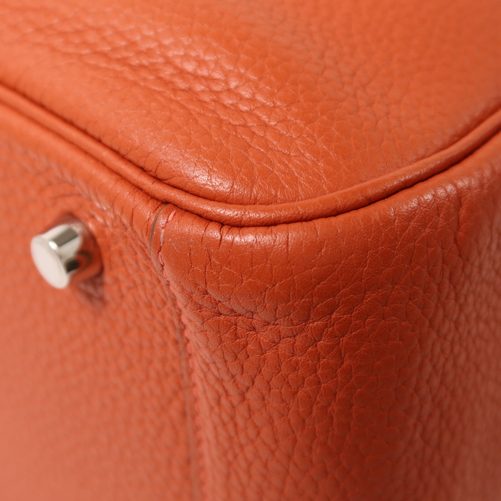 HERMES Togo皮革Lindy 30銀扣手挽肩背兩用袋Capucine