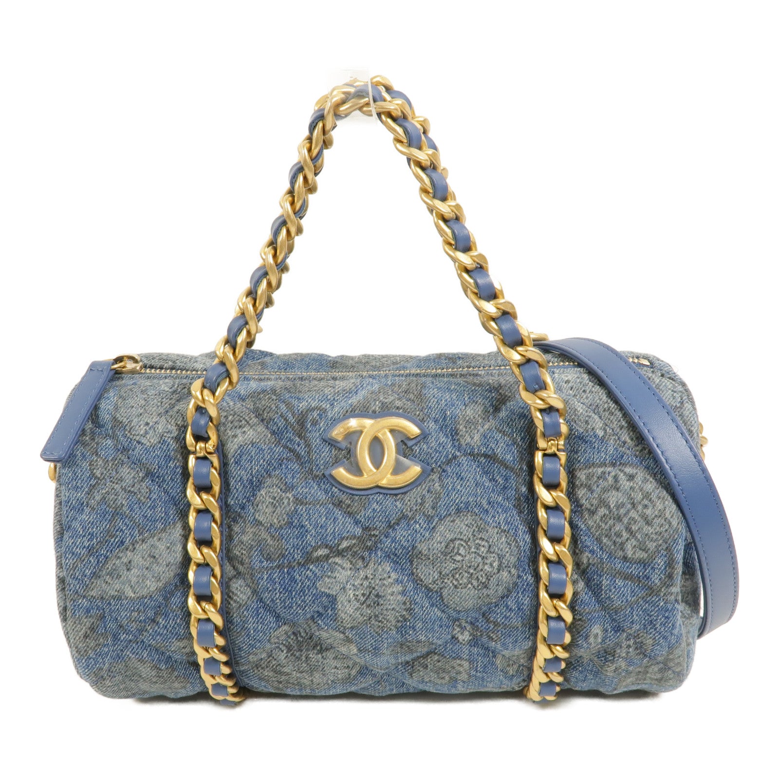 CHANEL Denim Boston Bowling Bag手挽肩背兩用袋