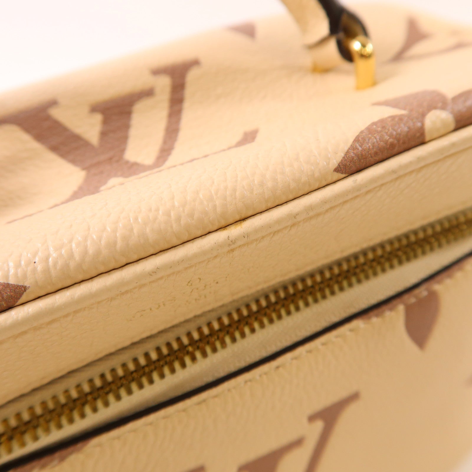 LOUIS VUITTON Monogram Empreinte Vanity PM 2 Way Shoulder金扣手挽肩背兩用袋奶油色