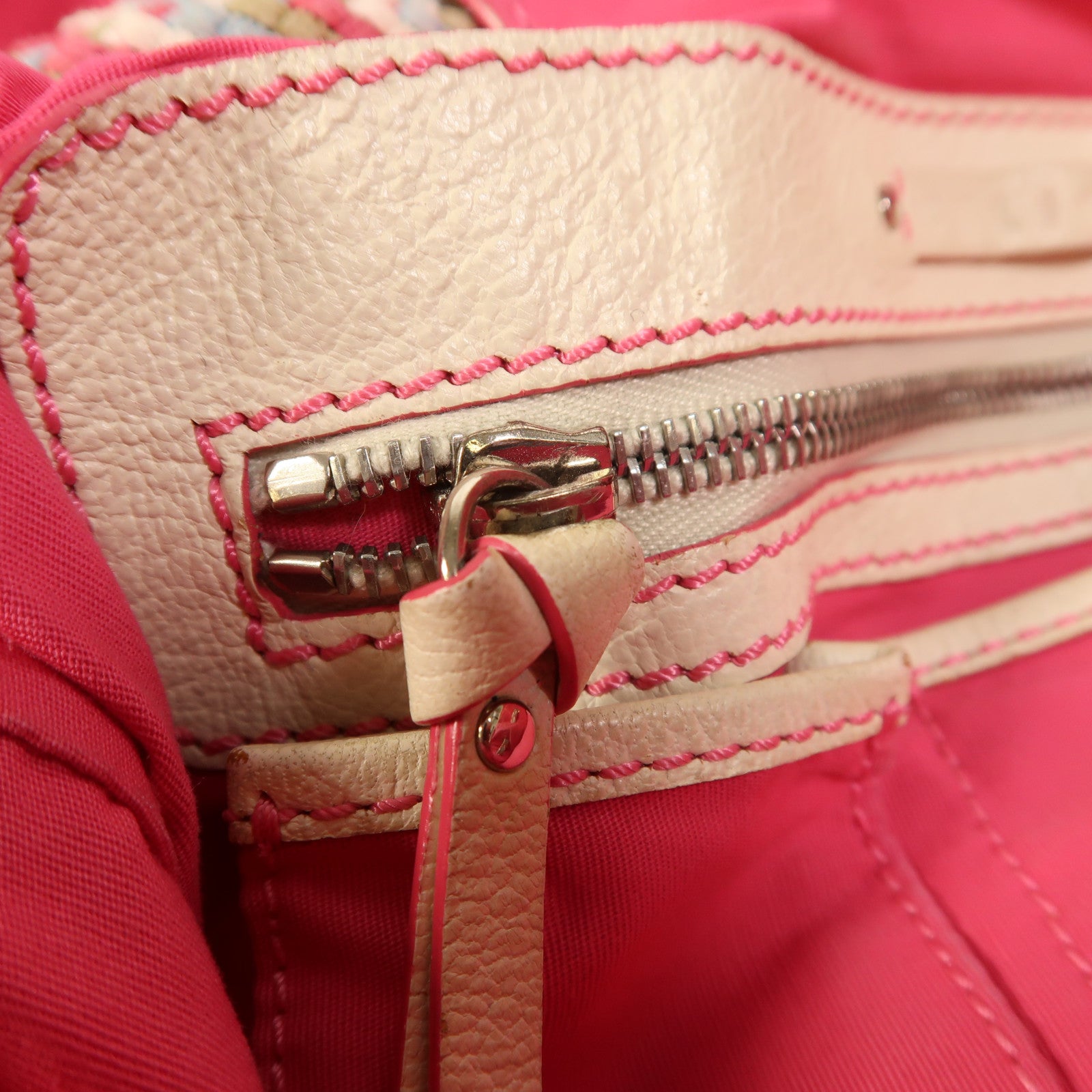 CELINE 帆布Macadam Tote銀扣肩背袋