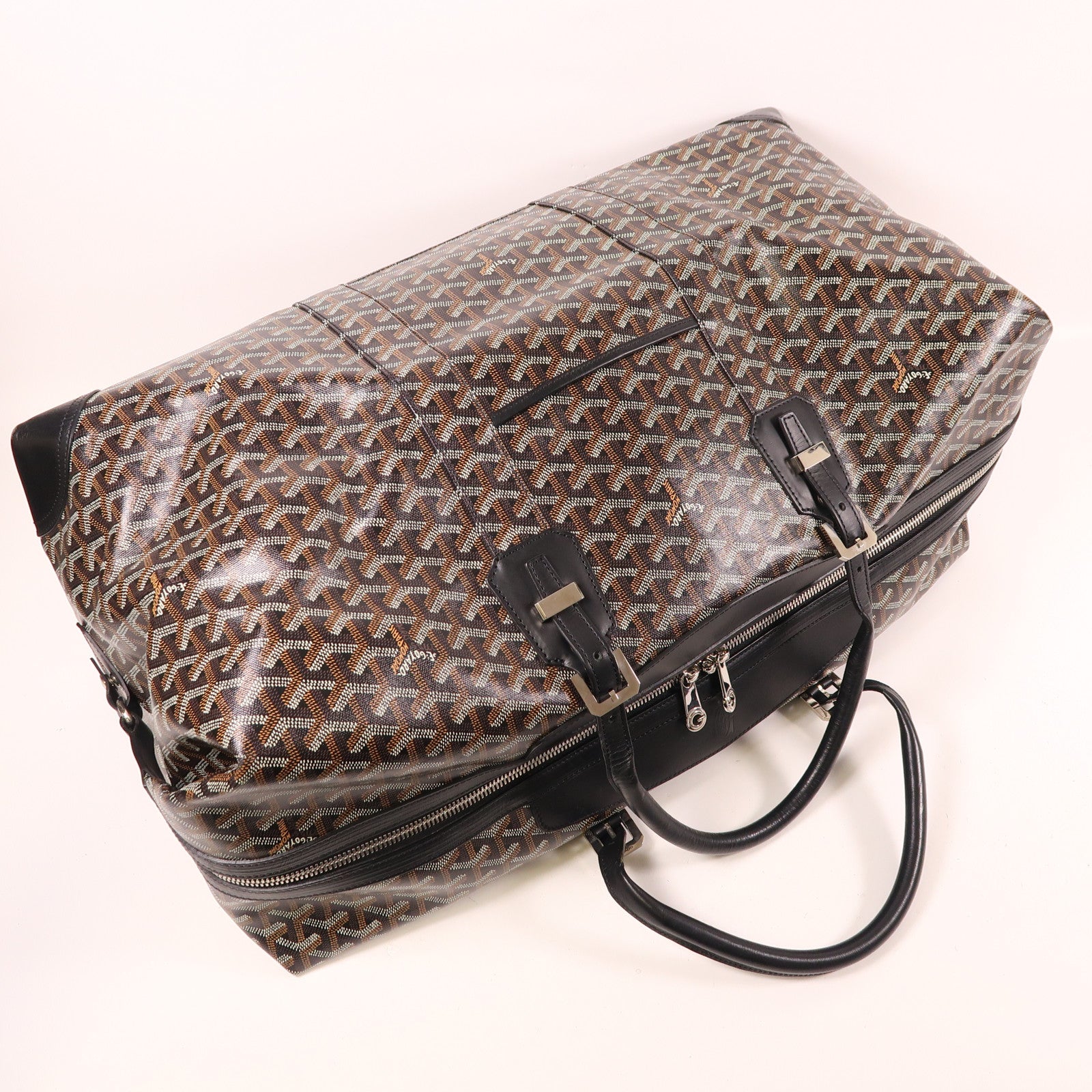 GOYARD 塗層帆布Travel/Boston Bag銀扣波士頓包