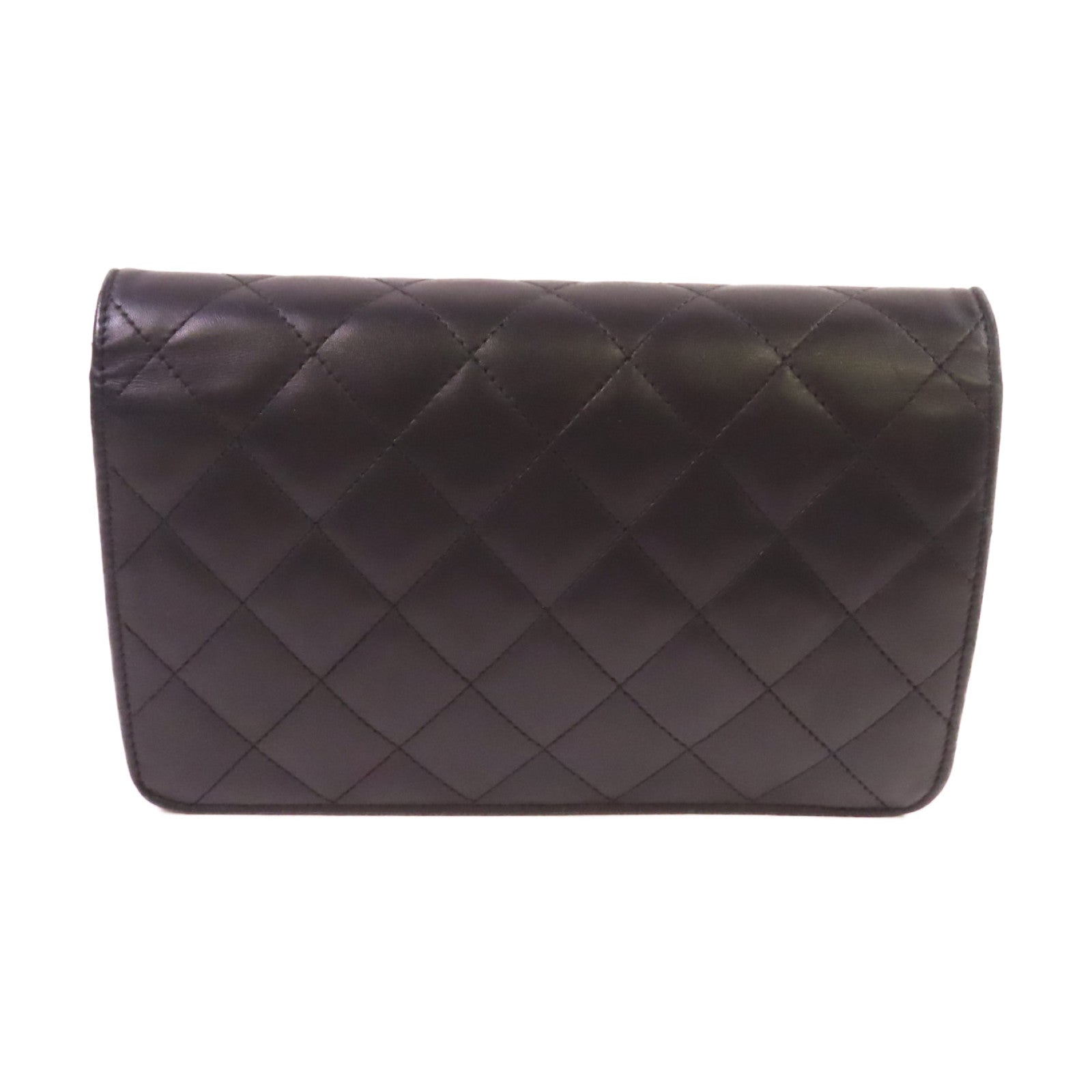 CHANEL 【激減優惠】菱格羊皮皮革Cambon WOC Wallet On Chain Shoulder Bag銀扣鏈帶肩背袋黑色