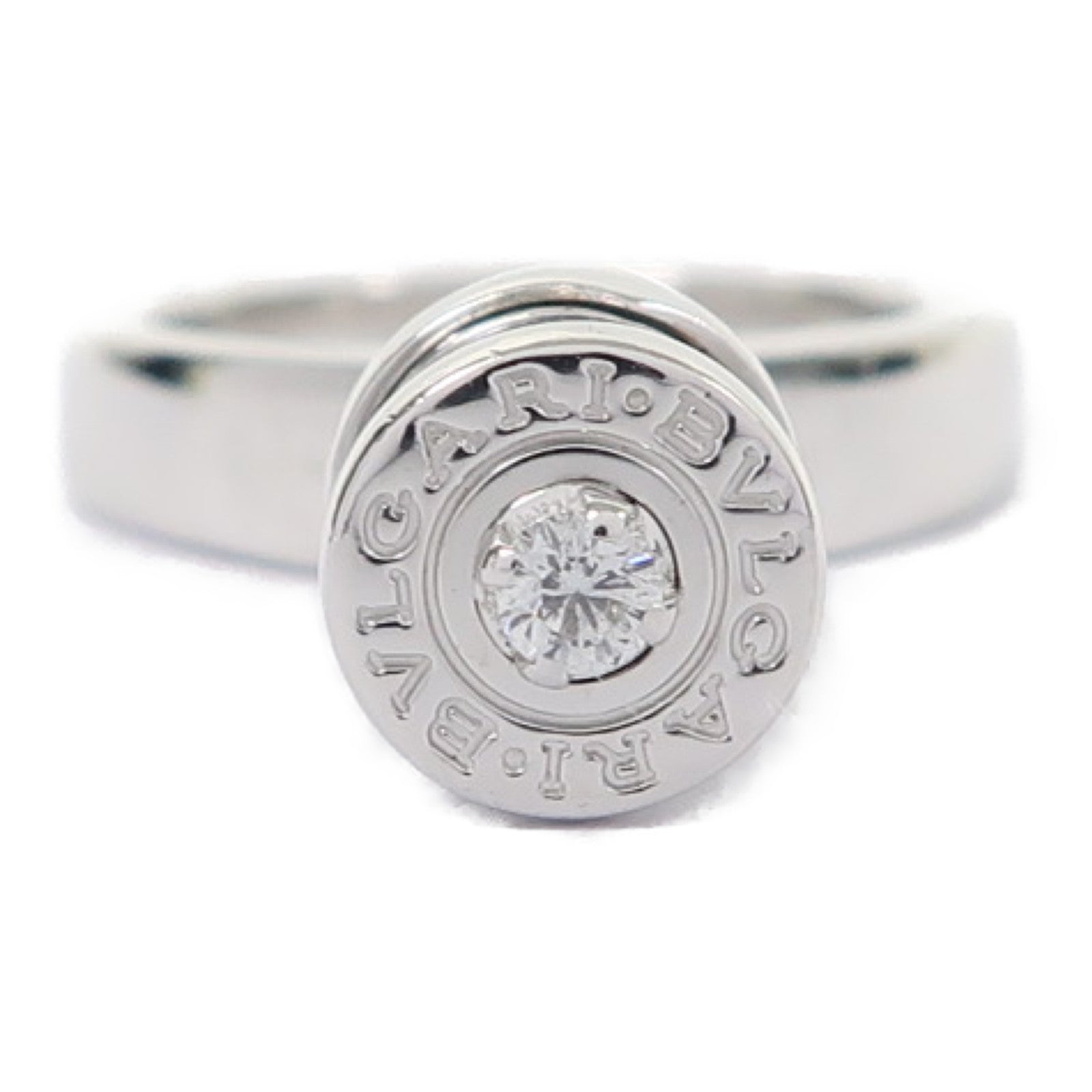 BVLGARI 18K白金Element Diamond Ring戒指US#4.5