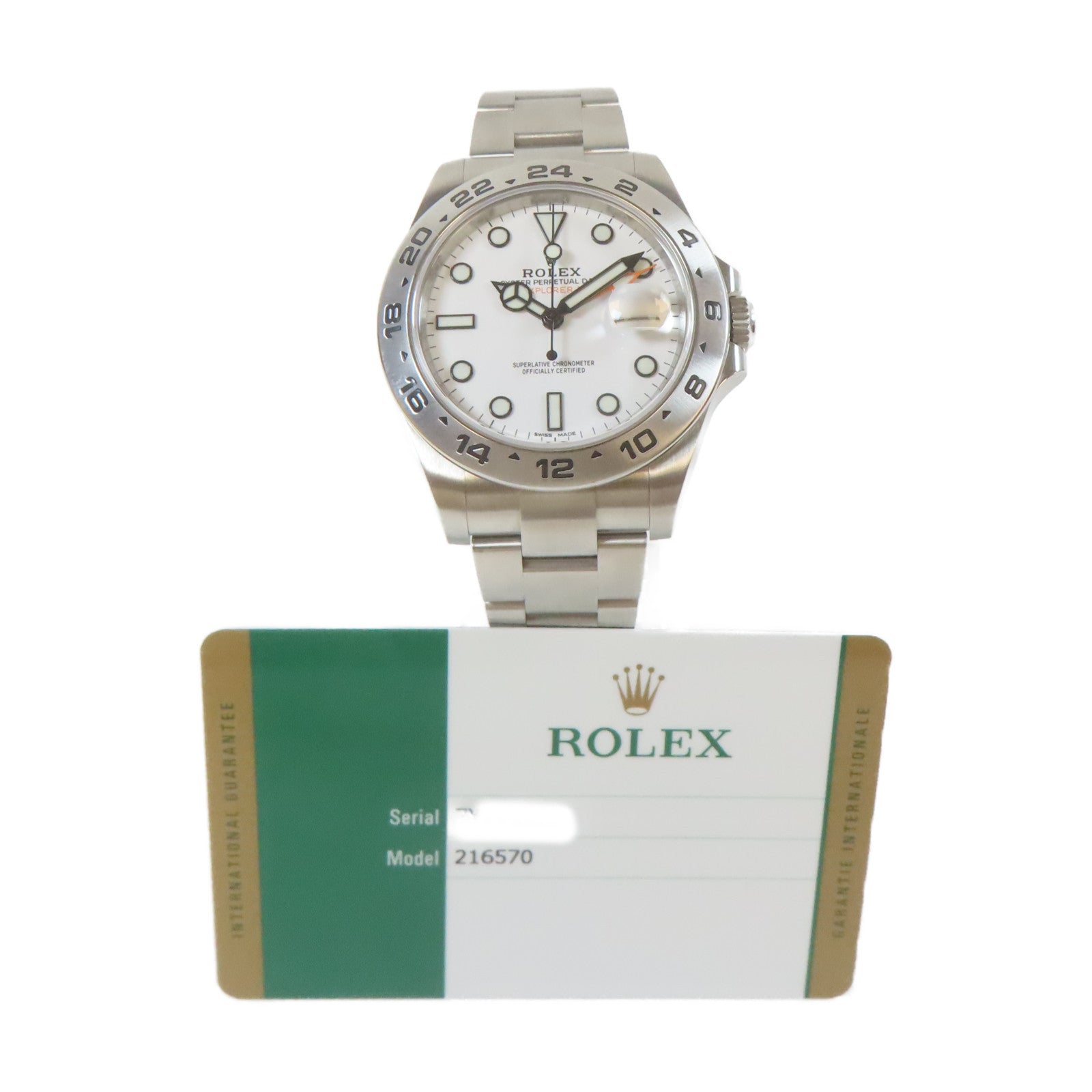 ROLEX ExplorerⅡ不鏽鋼手錶自動機芯白色#20cm