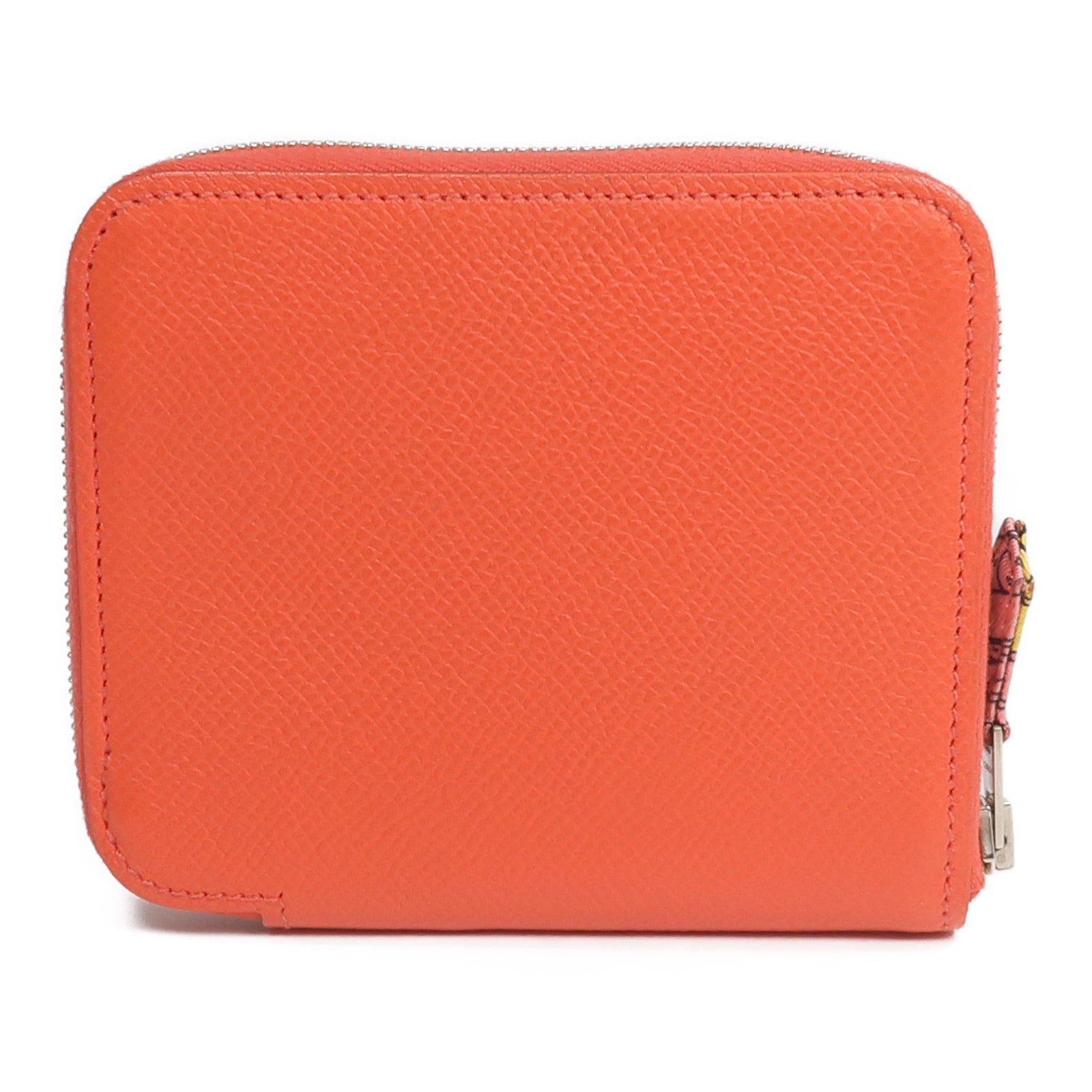 HERMES Epsom皮革/絲質Silk'In Compact Wallet錢包Rose Jaipur