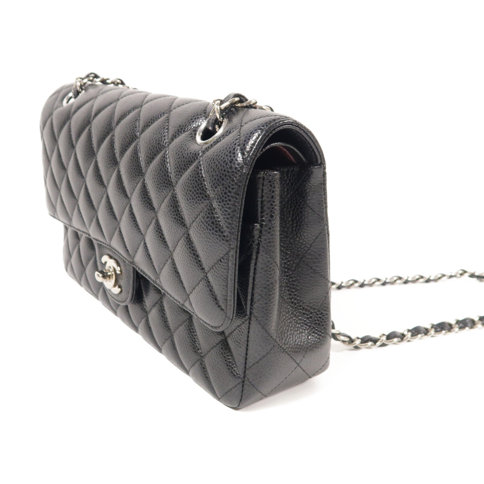 CHANEL 牛皮皮革Classic 25銀扣鏈帶肩背袋