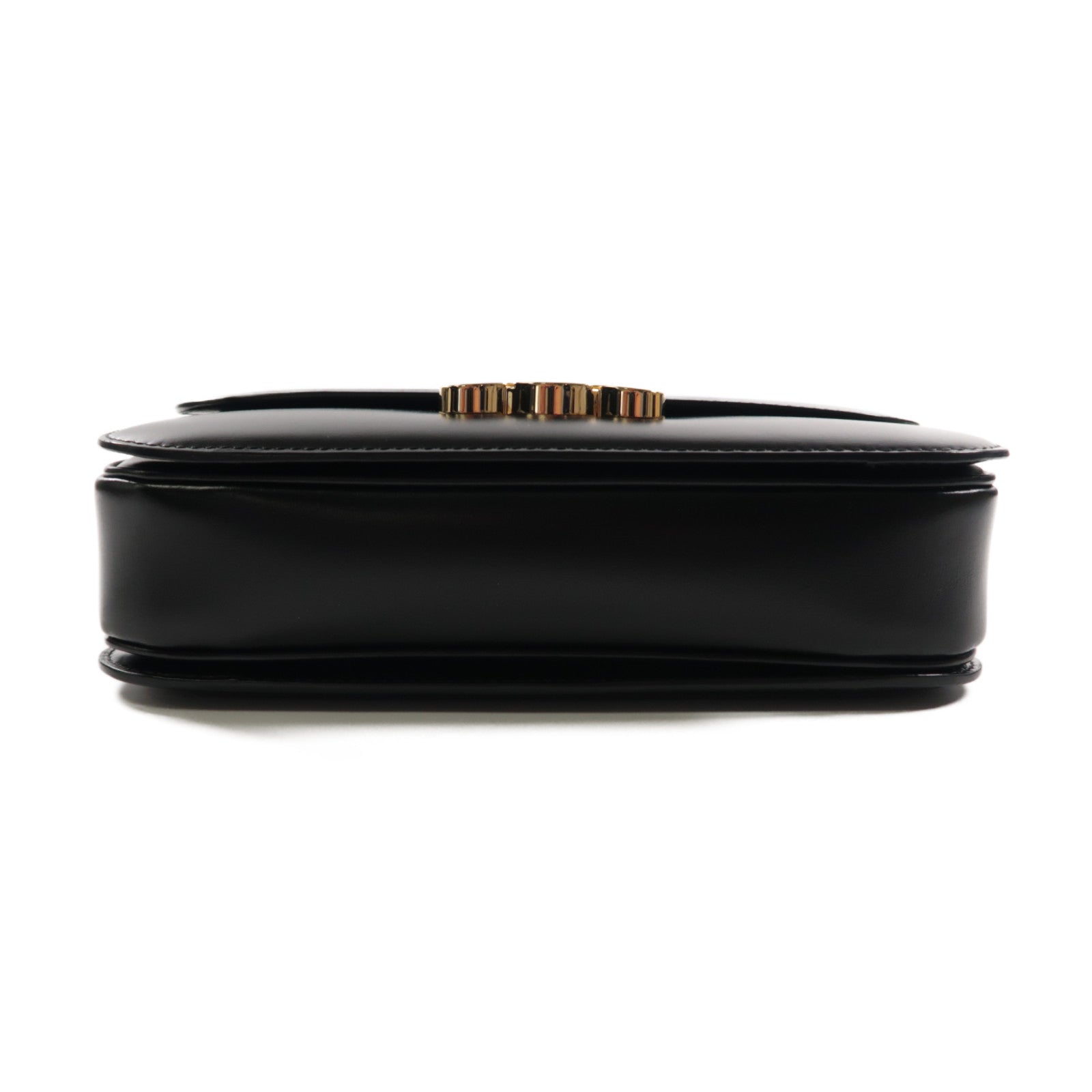 CELINE 牛皮皮革Classique Triomphe金扣肩背袋黑色