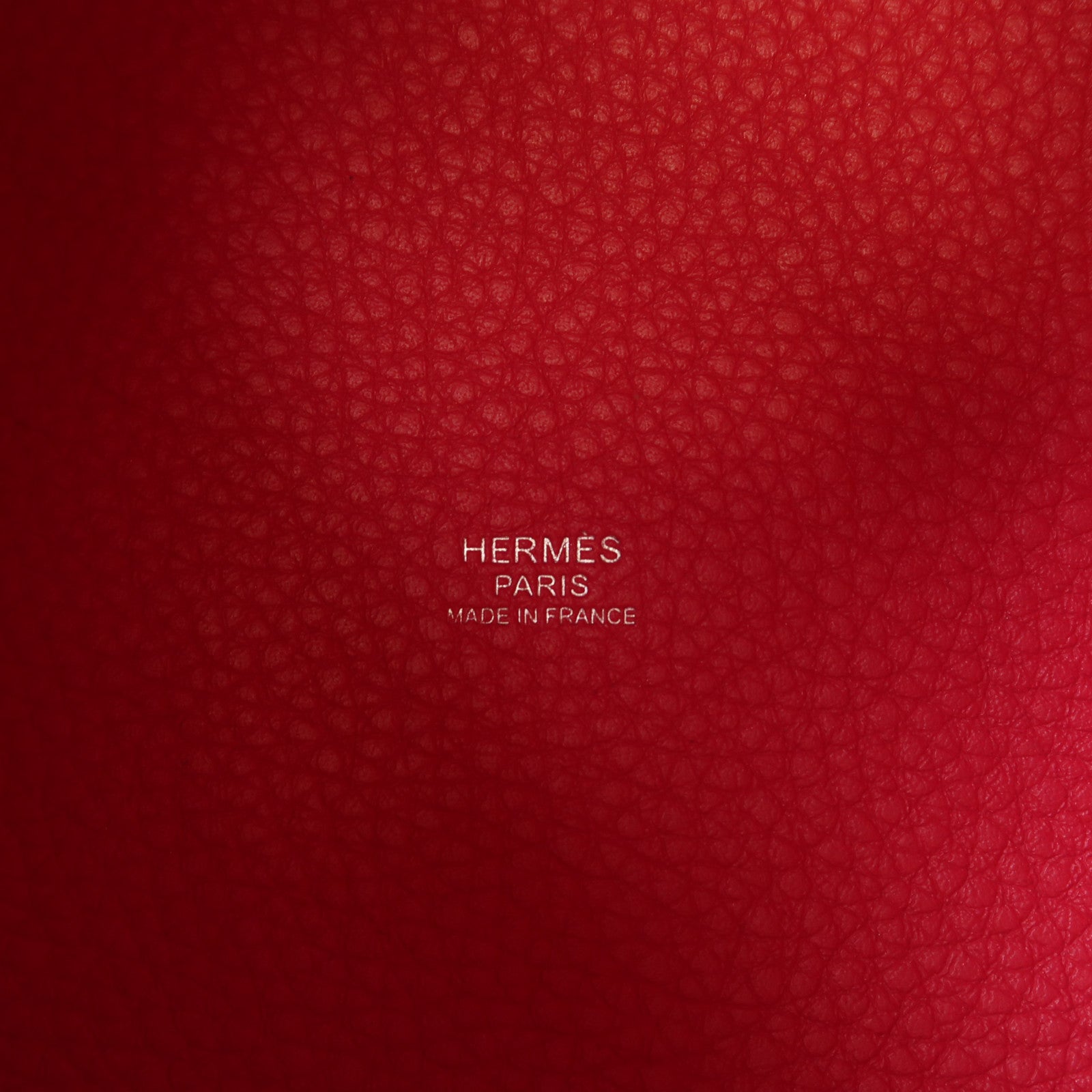 HERMES Clemence皮革Picotin MM銀扣手挽袋Framboise/Rouge Sellier