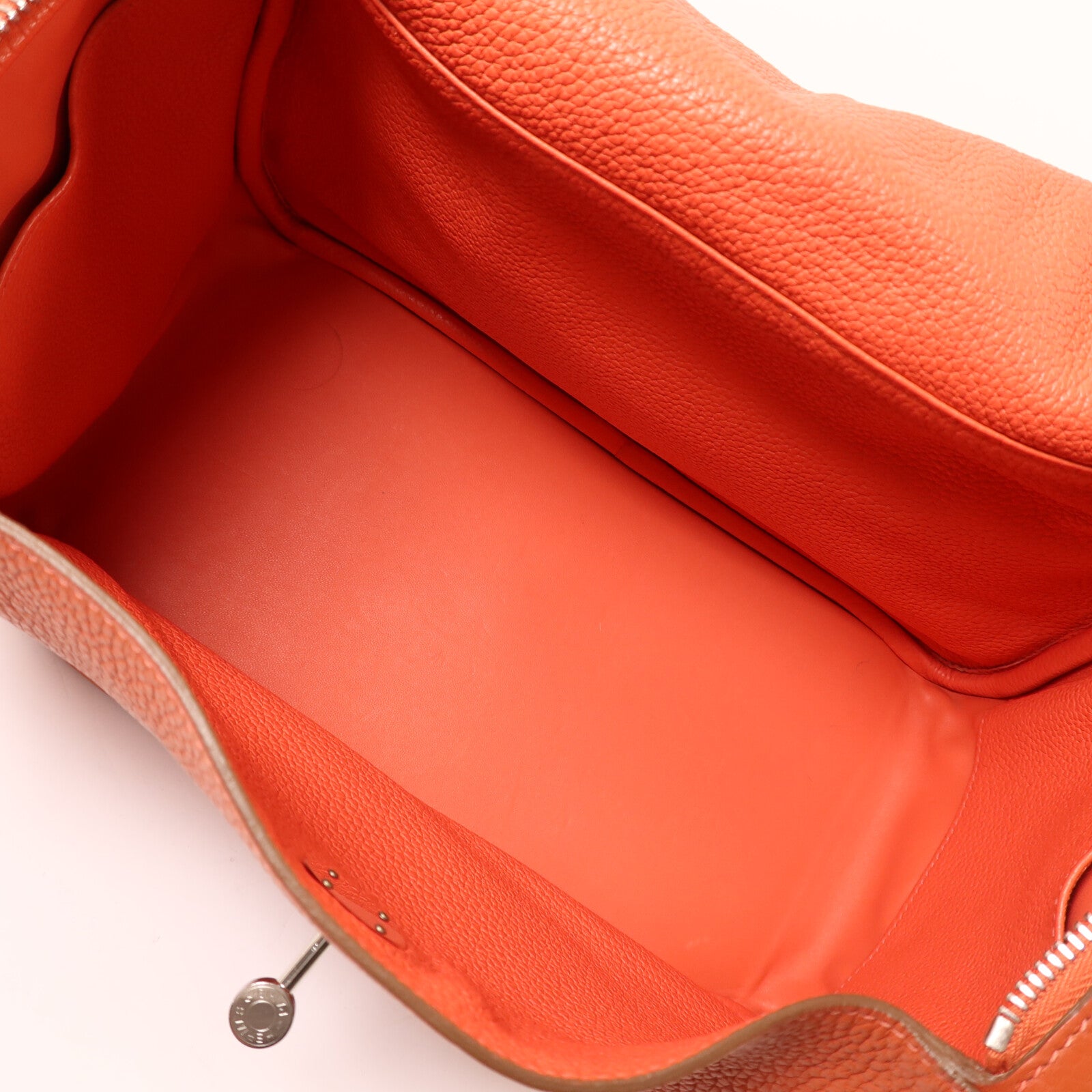 HERMES Togo皮革Lindy 30銀扣手挽肩背兩用袋Capucine