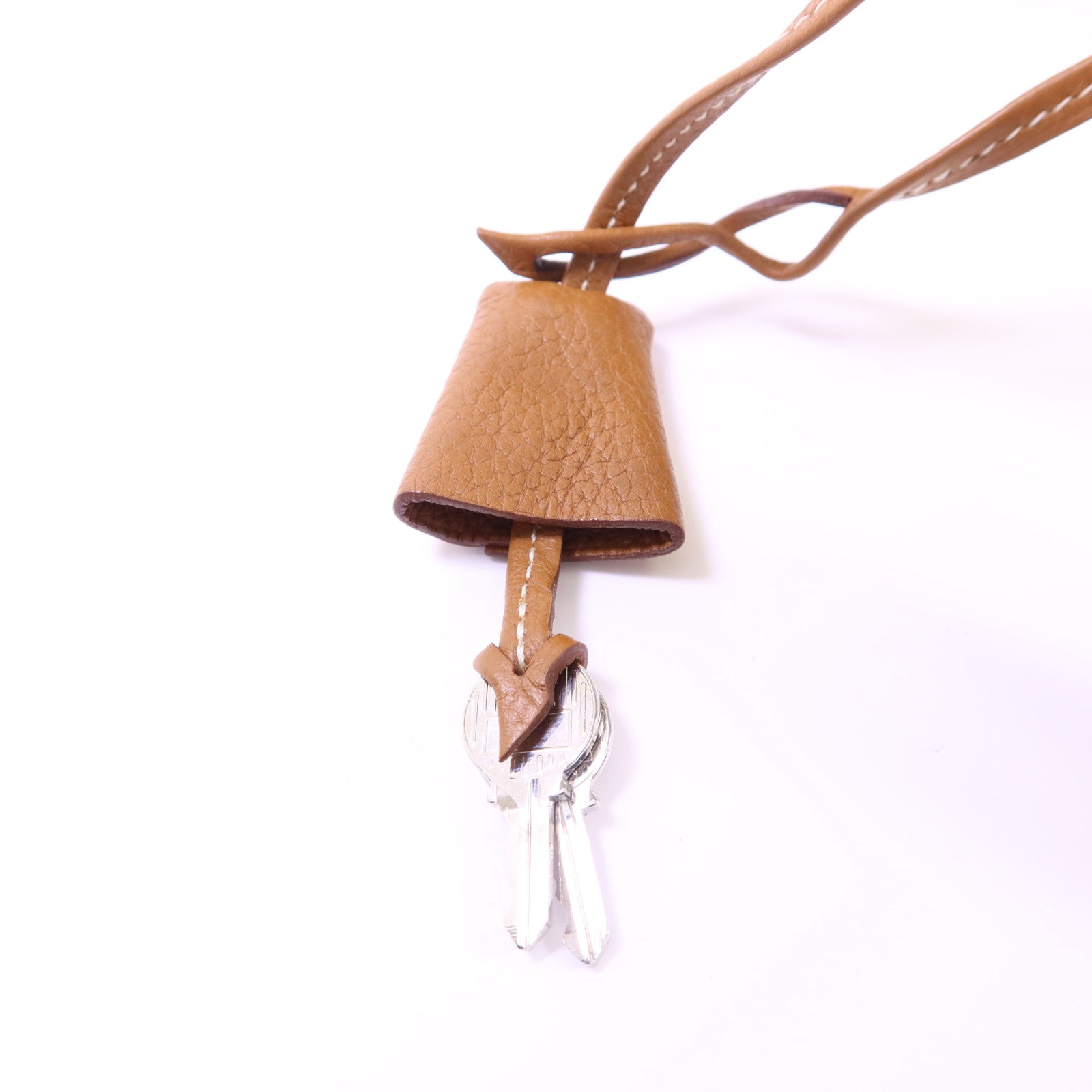 HERMES Clemence皮革Victoria銀扣手挽袋Gold