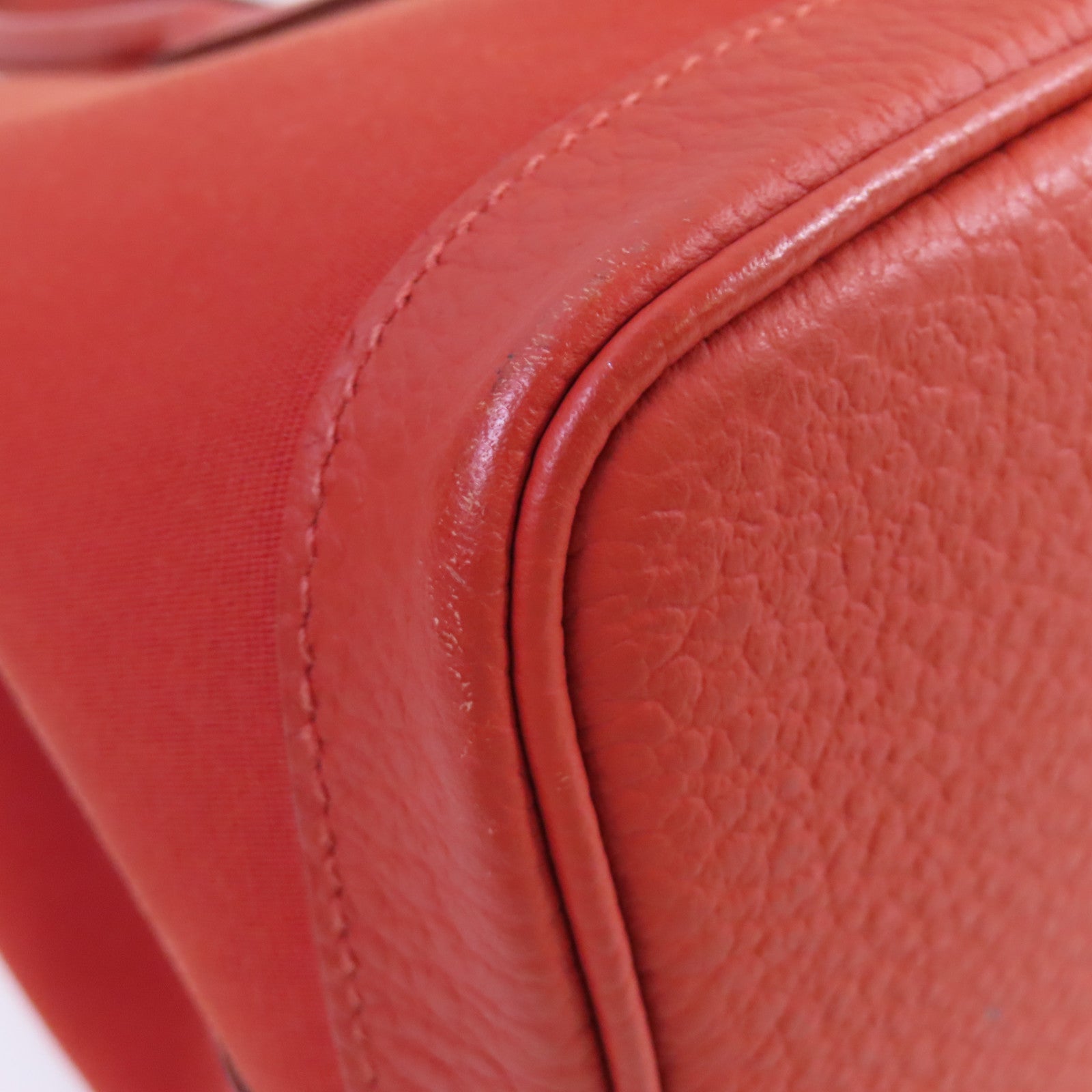 HERMES 【激減優惠】帆布Garden Party TPM Tote Bag銀扣手挽袋紅色