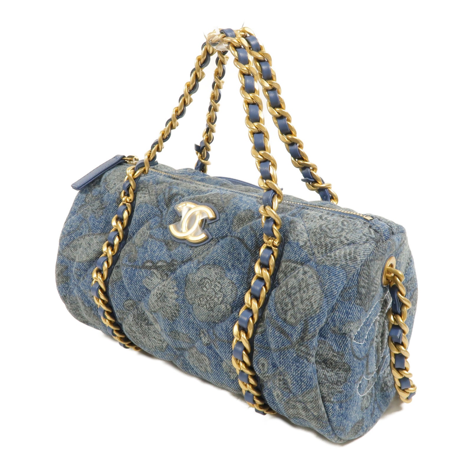 CHANEL Denim Boston Bowling Bag手挽肩背兩用袋