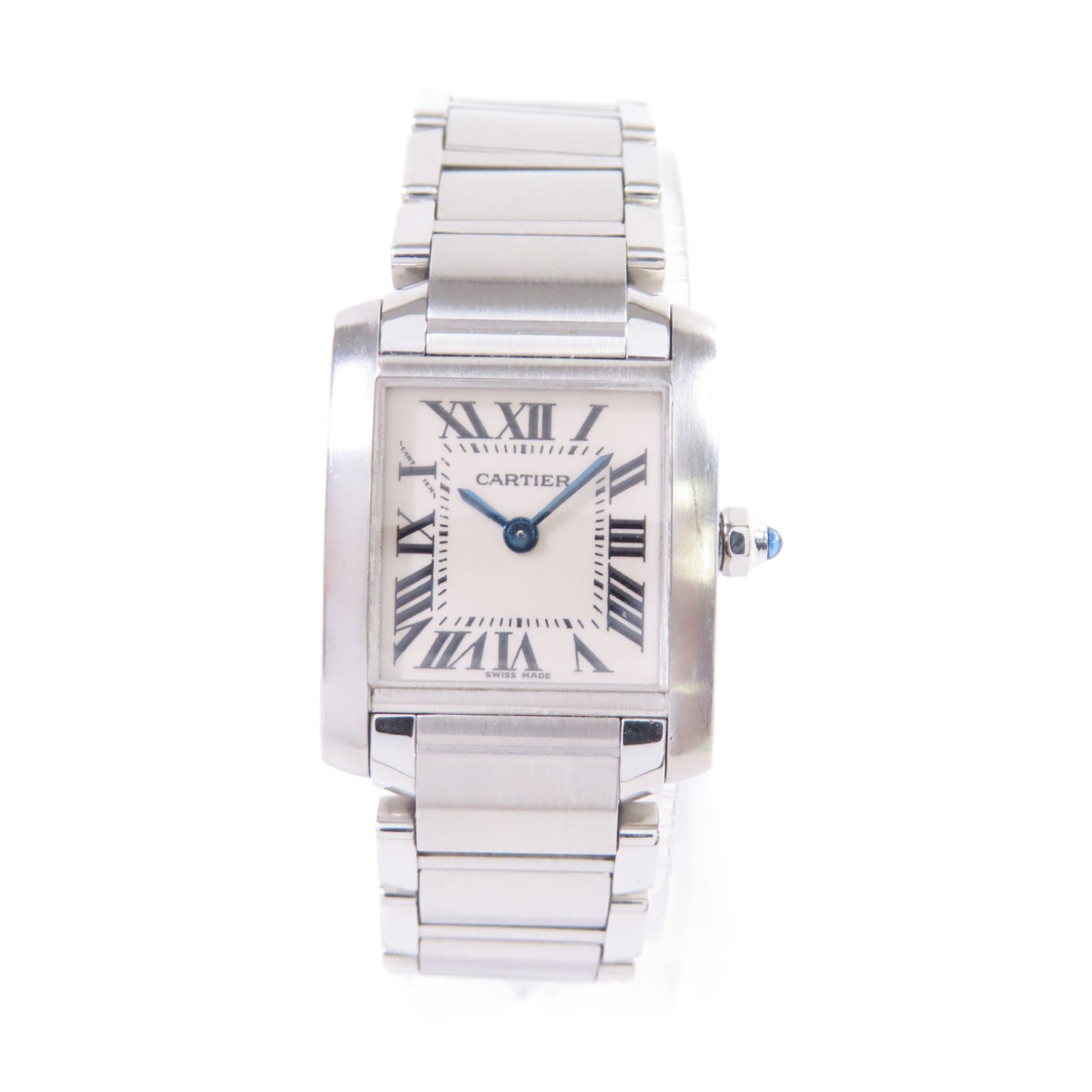 CARTIER Tank Francaise Watch不鏽鋼石英機芯手錶白色