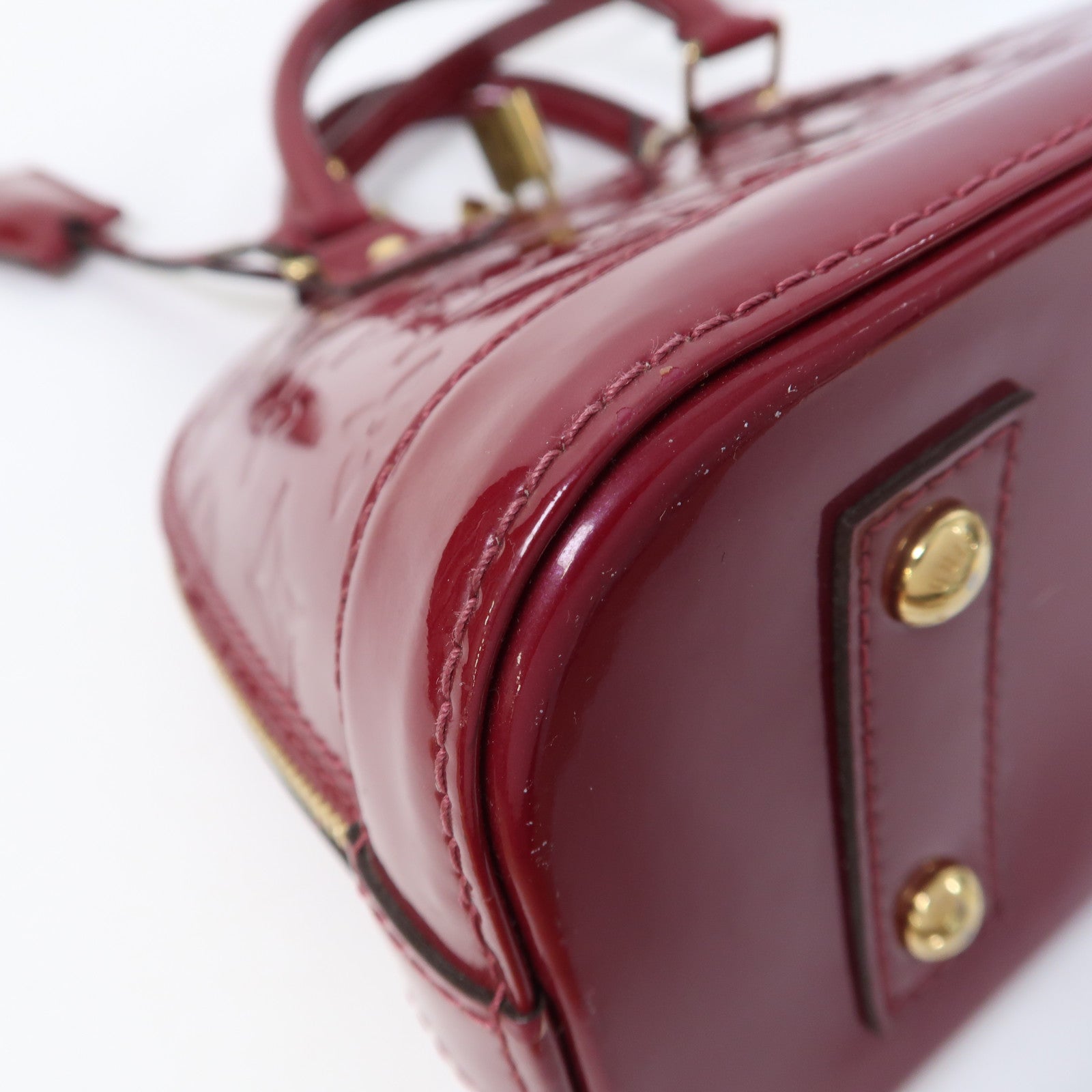 LOUIS VUITTON Vernis Alma BB金扣手挽肩背兩用袋紅色