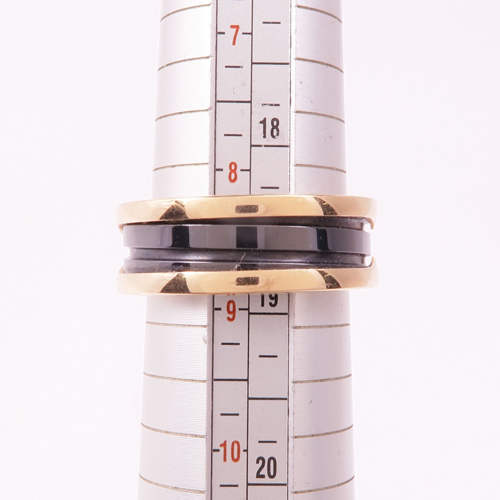 BVLGARI 18K玫瑰金/陶瓷B-zero1 Ring戒指Bvlgari#59/US#8.25