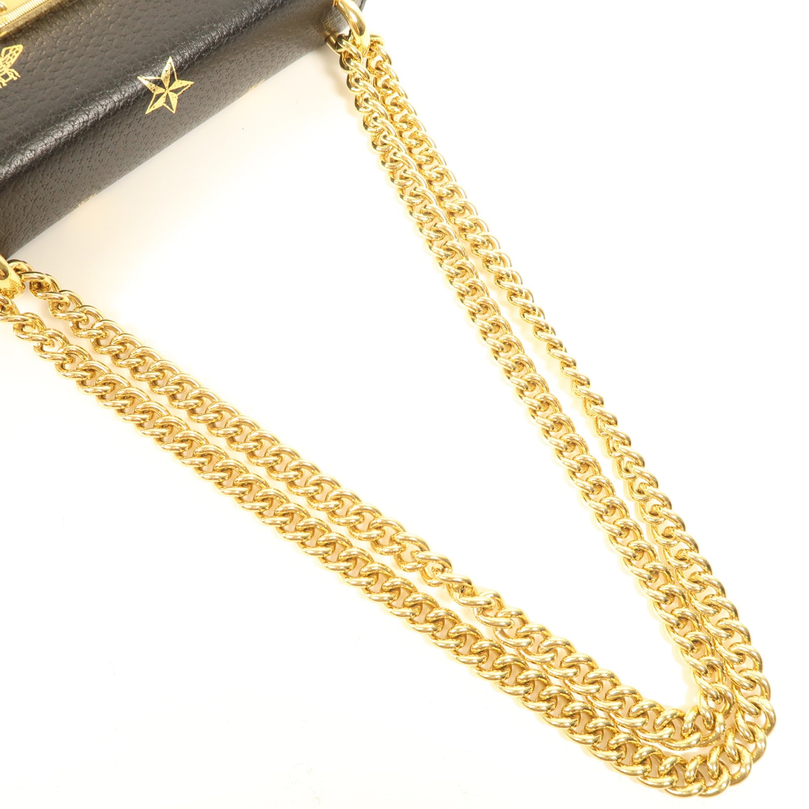 GUCCI 皮革Shoulder Bag金扣鏈帶肩背袋