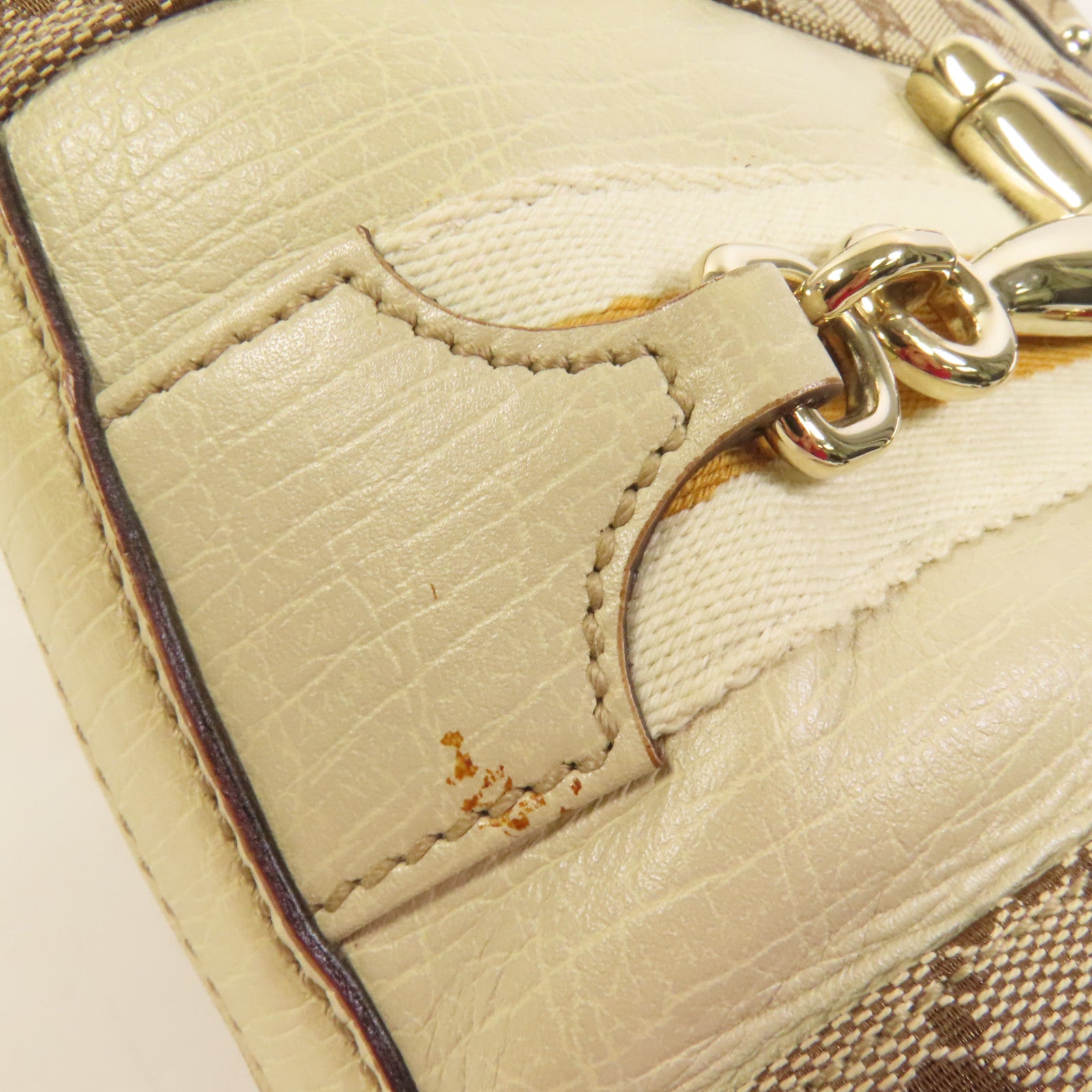 GUCCI 帆布Horsebit Tote金扣手挽袋