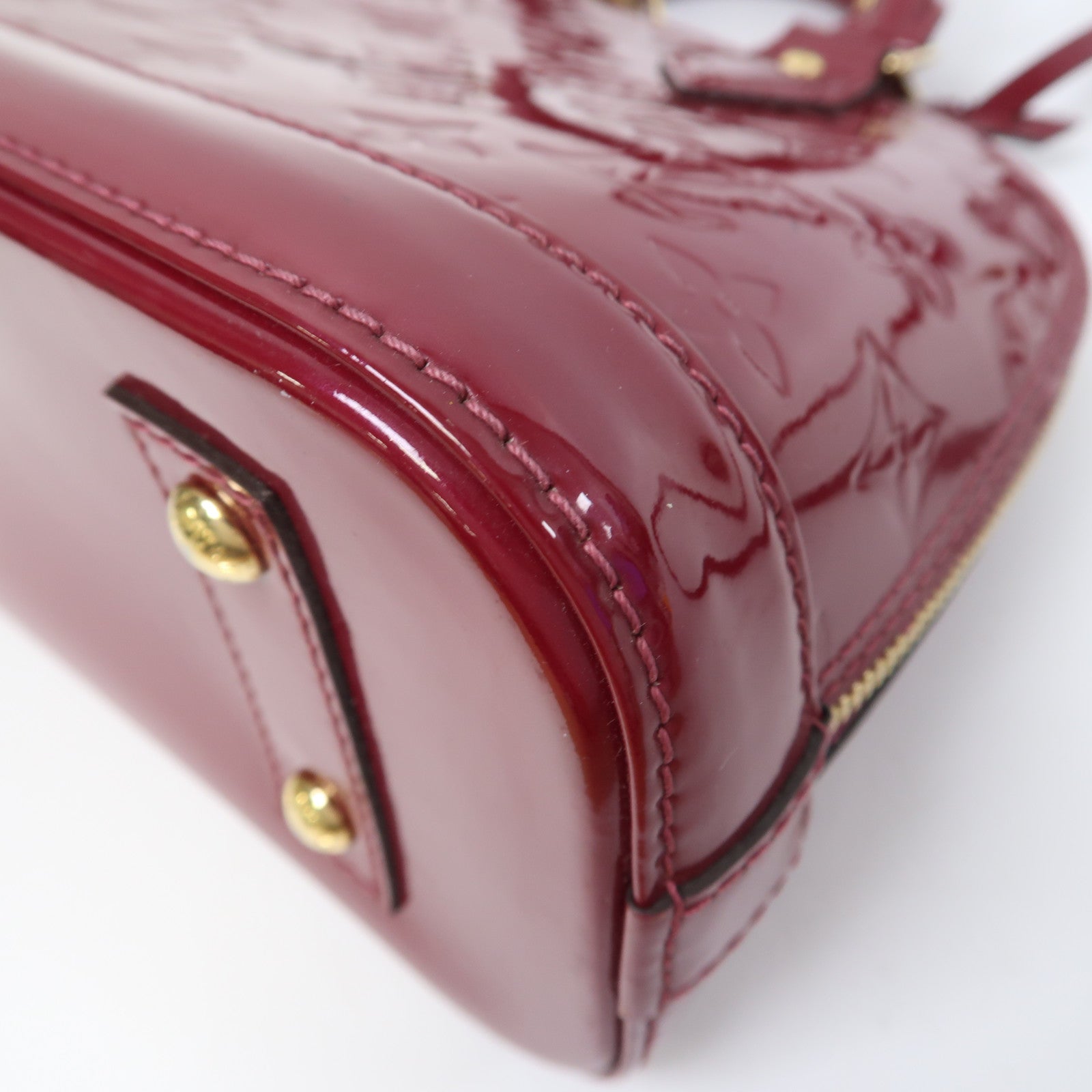 LOUIS VUITTON Vernis Alma BB金扣手挽肩背兩用袋紅色