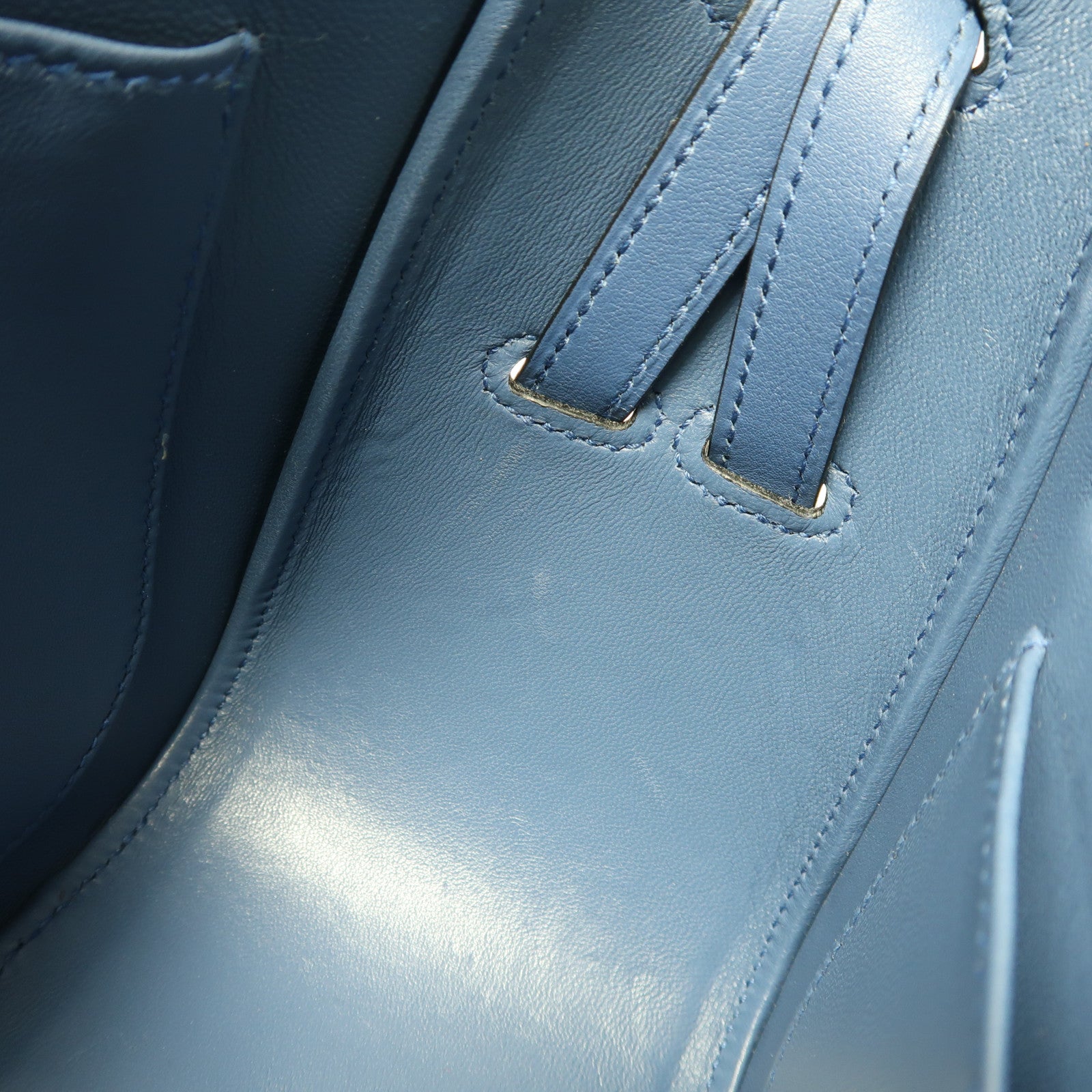 HERMES PHW Harnais Shoulder Bag Veau Epsom Swift Leather Colvert Blue