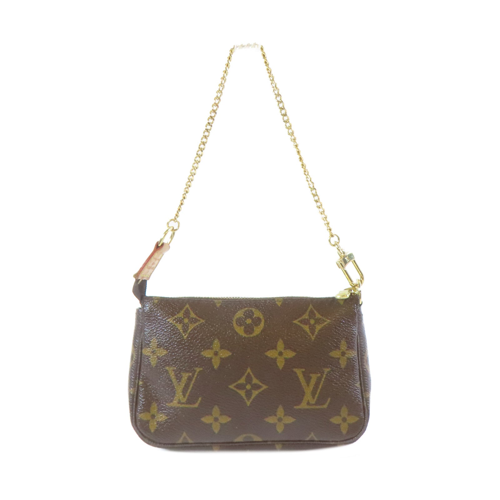 LOUIS VUITTON Monogram Pochette Trunk金扣鏈帶肩背袋啡色