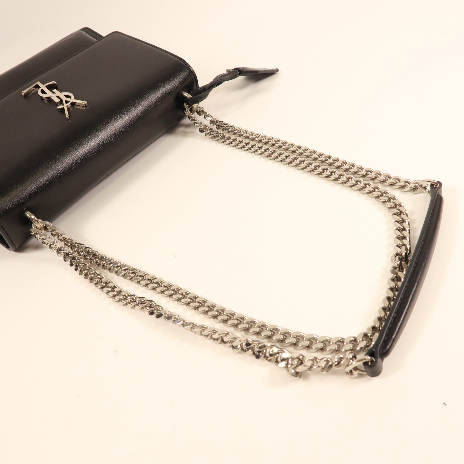 SAINT LAURENT 牛皮皮革Sunset Medium銀扣鏈帶肩背袋