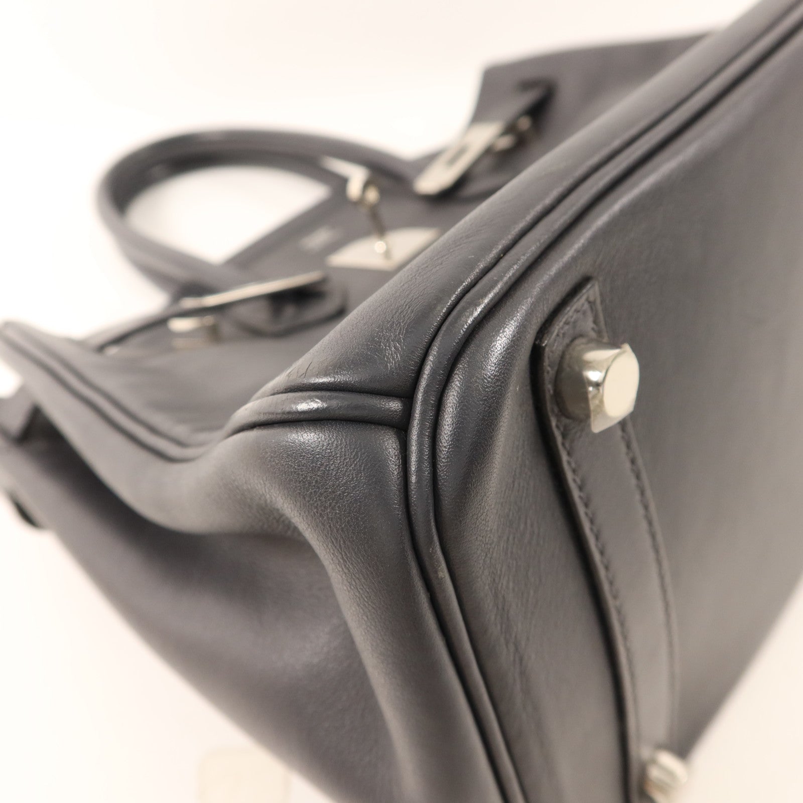 HERMES Swift皮革Birkin 30銀扣手挽袋Graphite