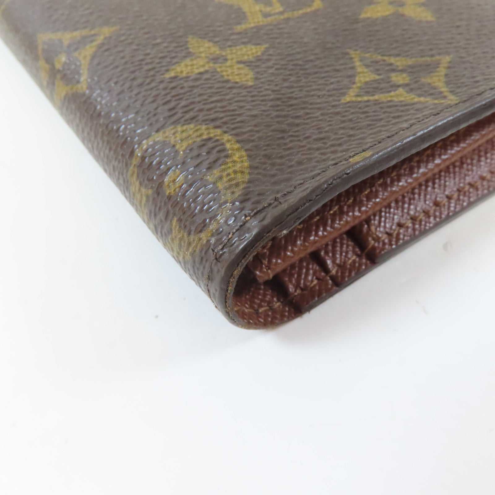 LOUIS VUITTON Monogram Brazza Long Wallet金扣長錢包啡色