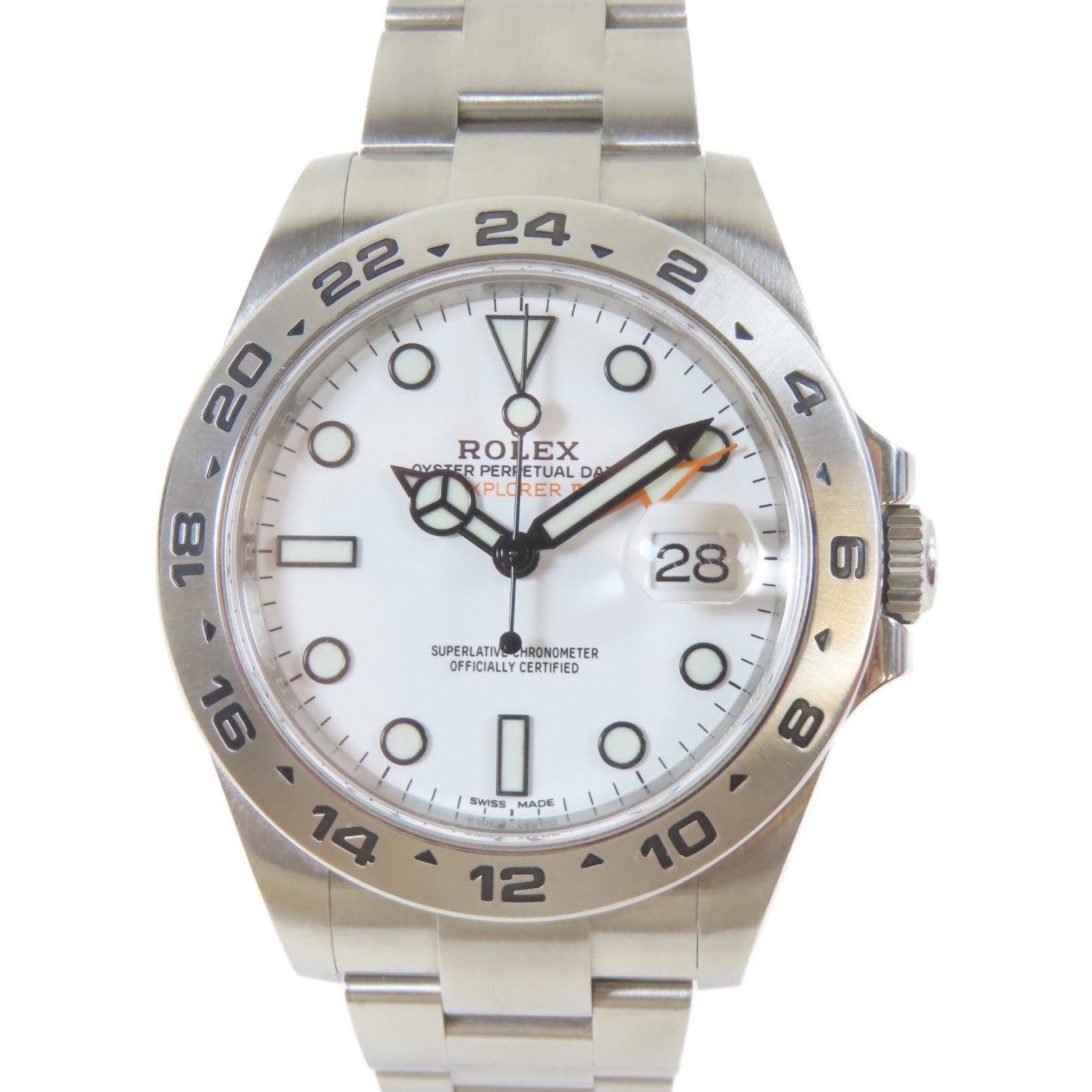 ROLEX ExplorerⅡ不鏽鋼手錶自動機芯白色#20cm