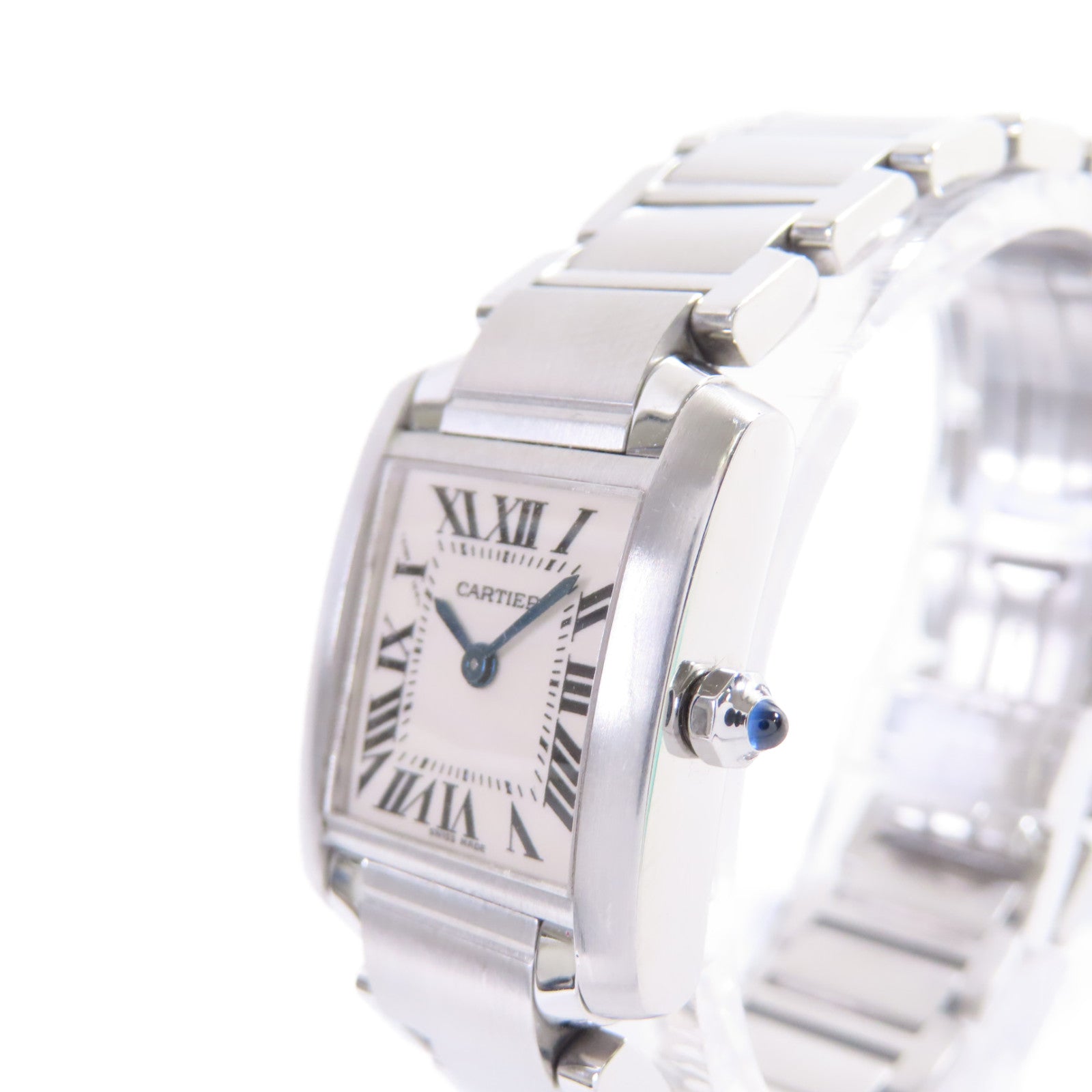 CARTIER Tank Francaise Watch不鏽鋼石英機芯手錶白色