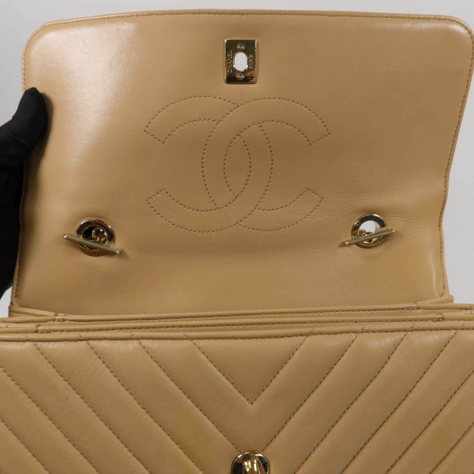 CHANEL 羊皮皮革Trendy CC鏈帶手挽肩背兩用袋