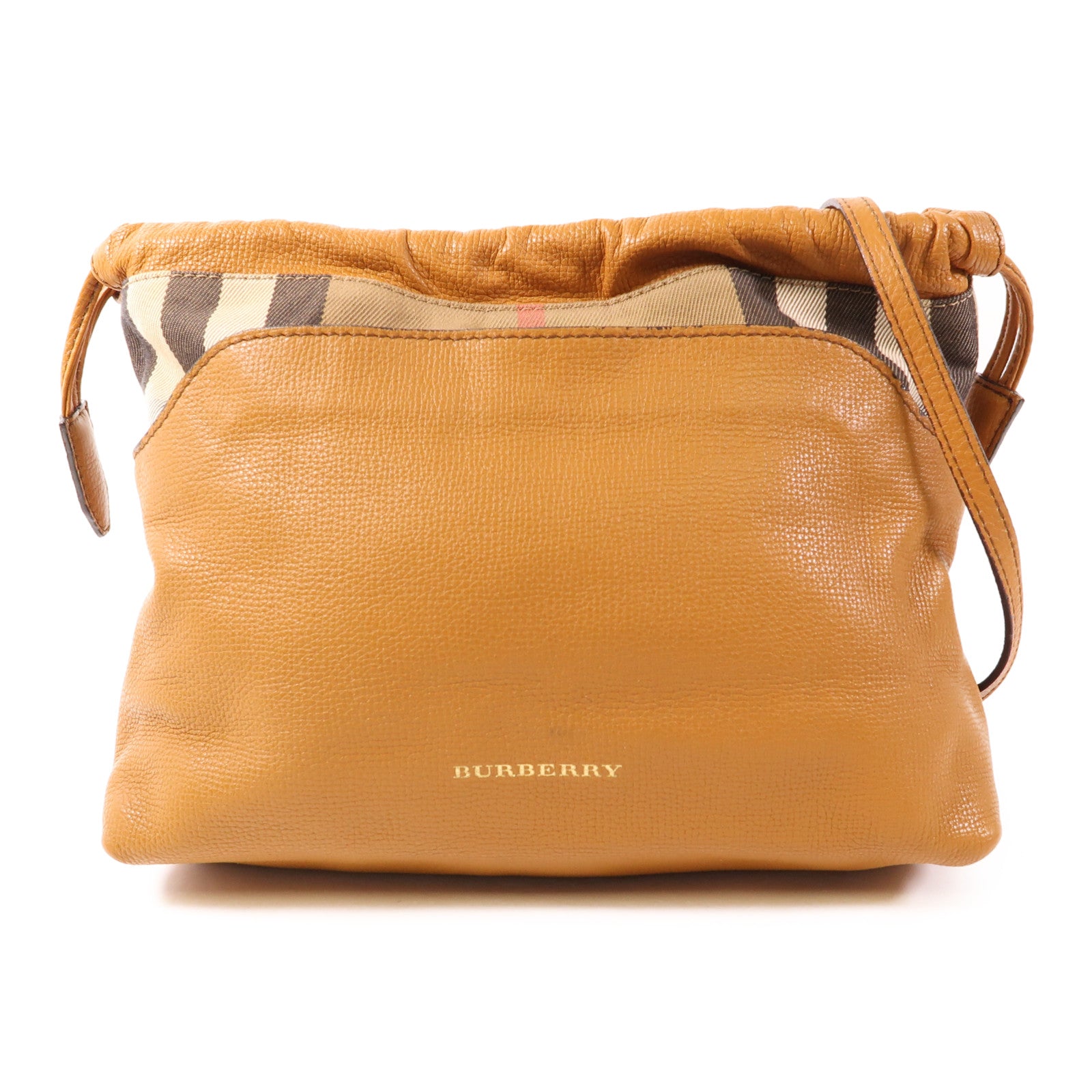 BURBERRY 帆布/牛皮皮革Shoulder Bag金扣肩背袋