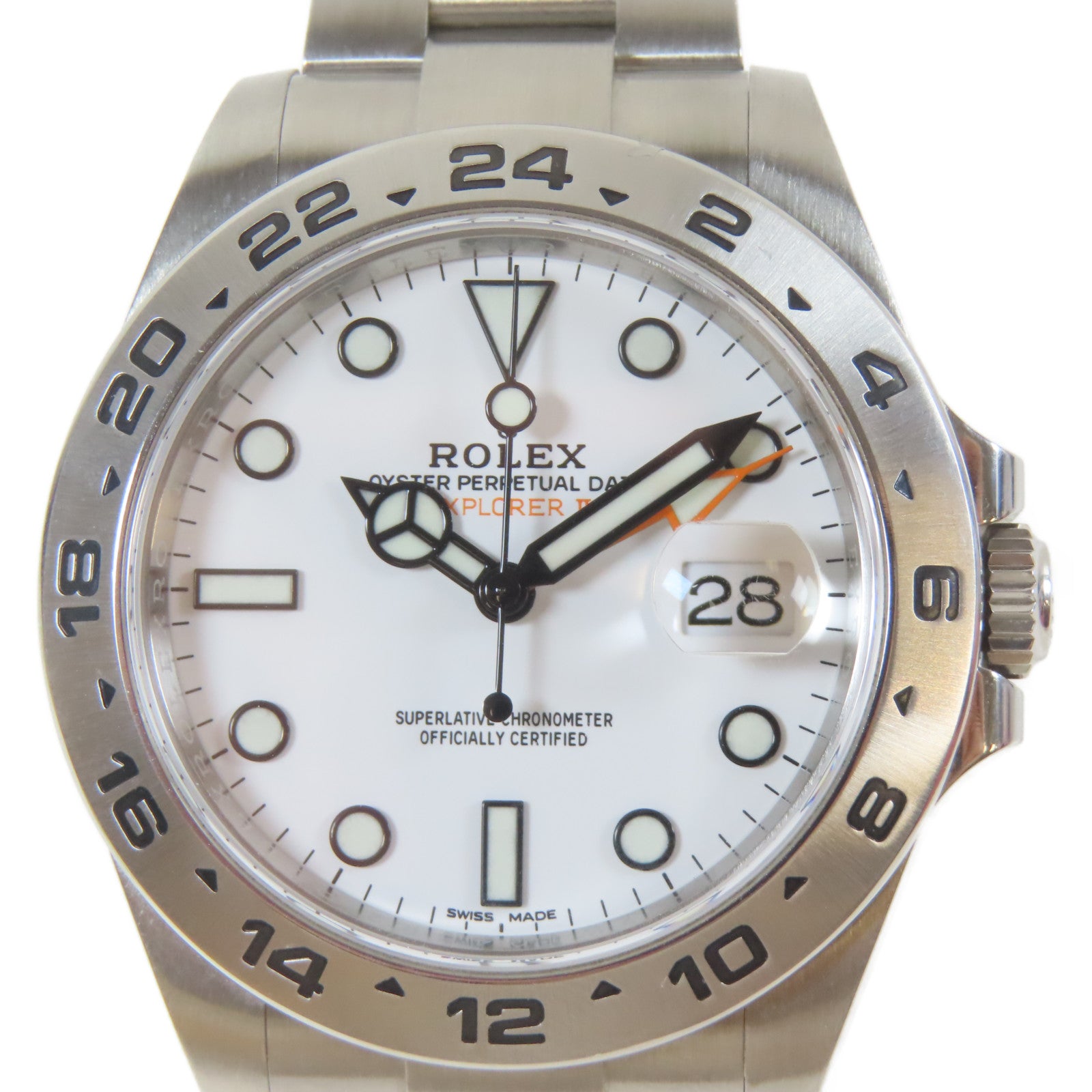 ROLEX ExplorerⅡ不鏽鋼手錶自動機芯白色#20cm