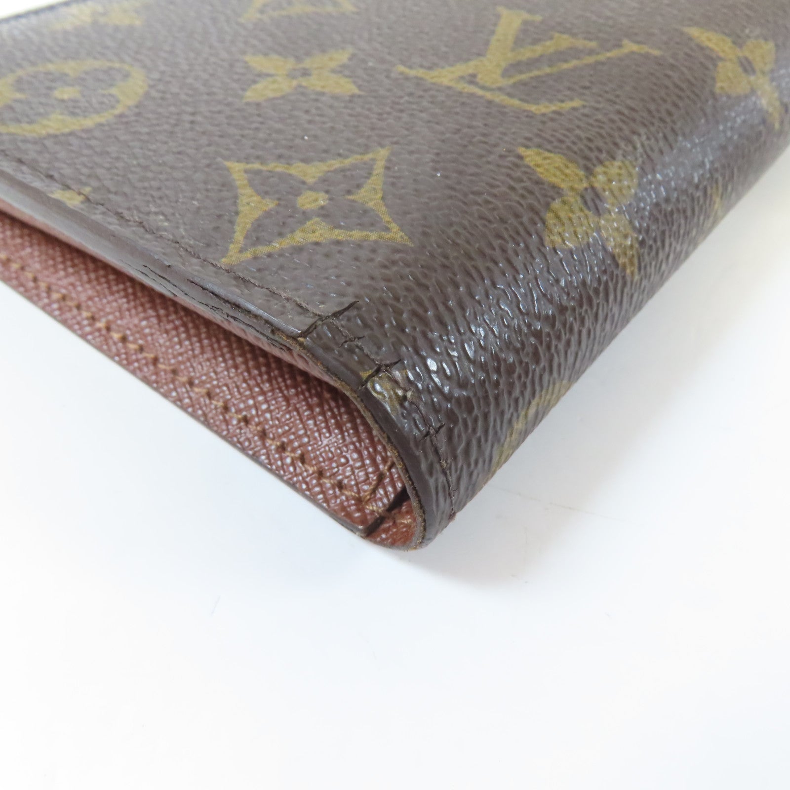 LOUIS VUITTON Monogram Brazza Long Wallet金扣長錢包啡色