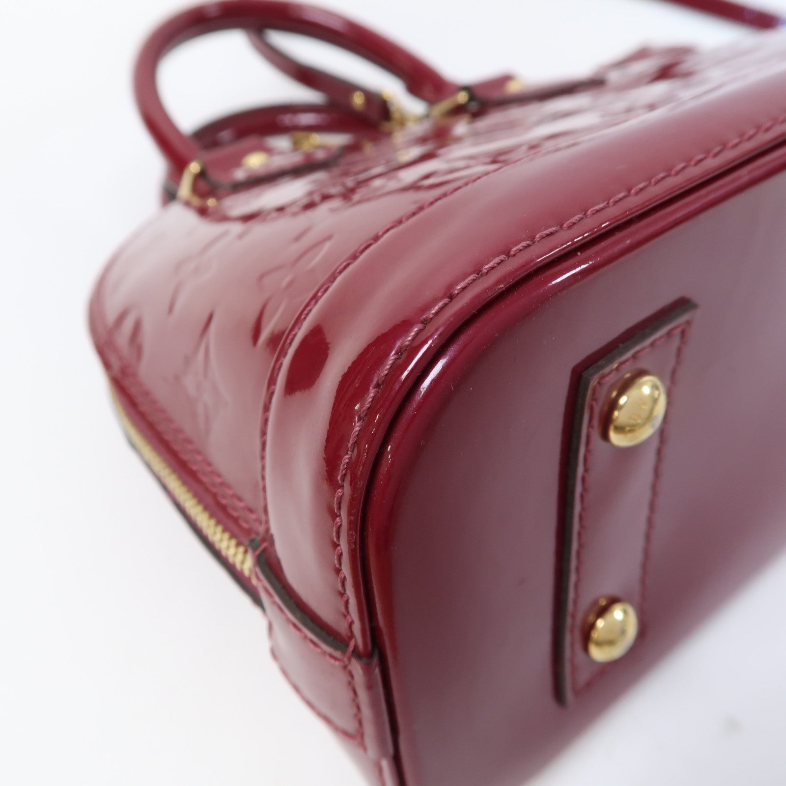 LOUIS VUITTON Vernis Alma BB金扣手挽肩背兩用袋紅色