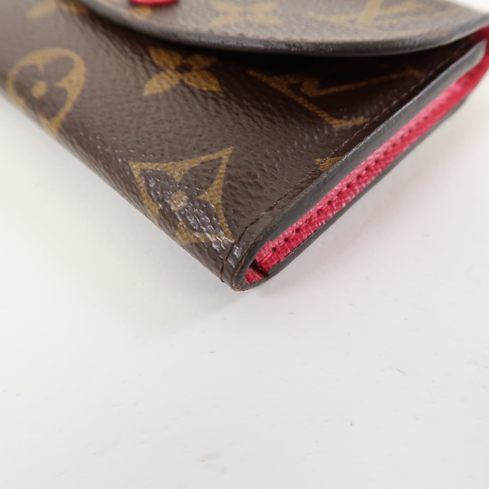 LOUIS VUITTON 【激減優惠】Monogram Rosalie金扣卡片套啡色/粉紅色