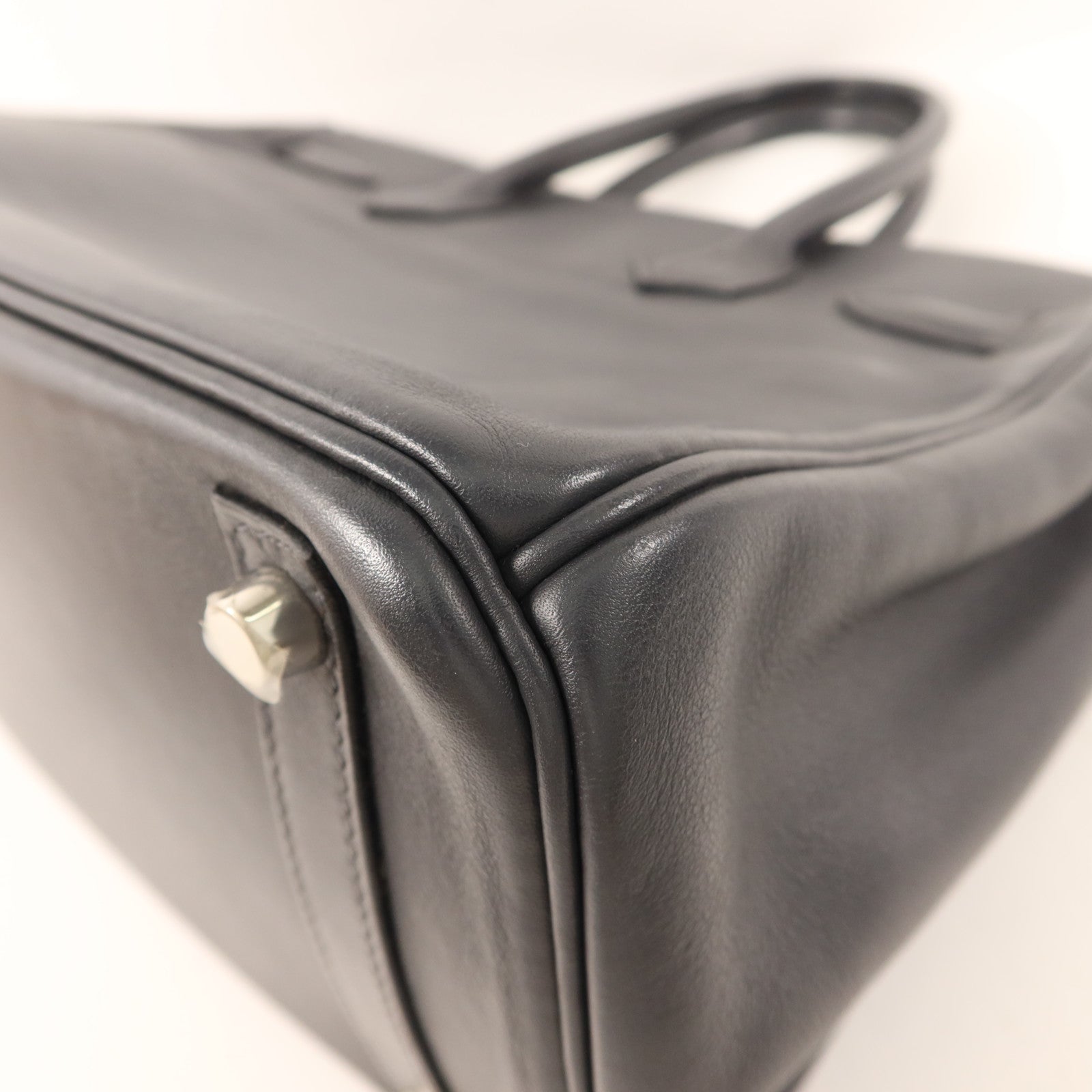 HERMES Swift皮革Birkin 30銀扣手挽袋Graphite
