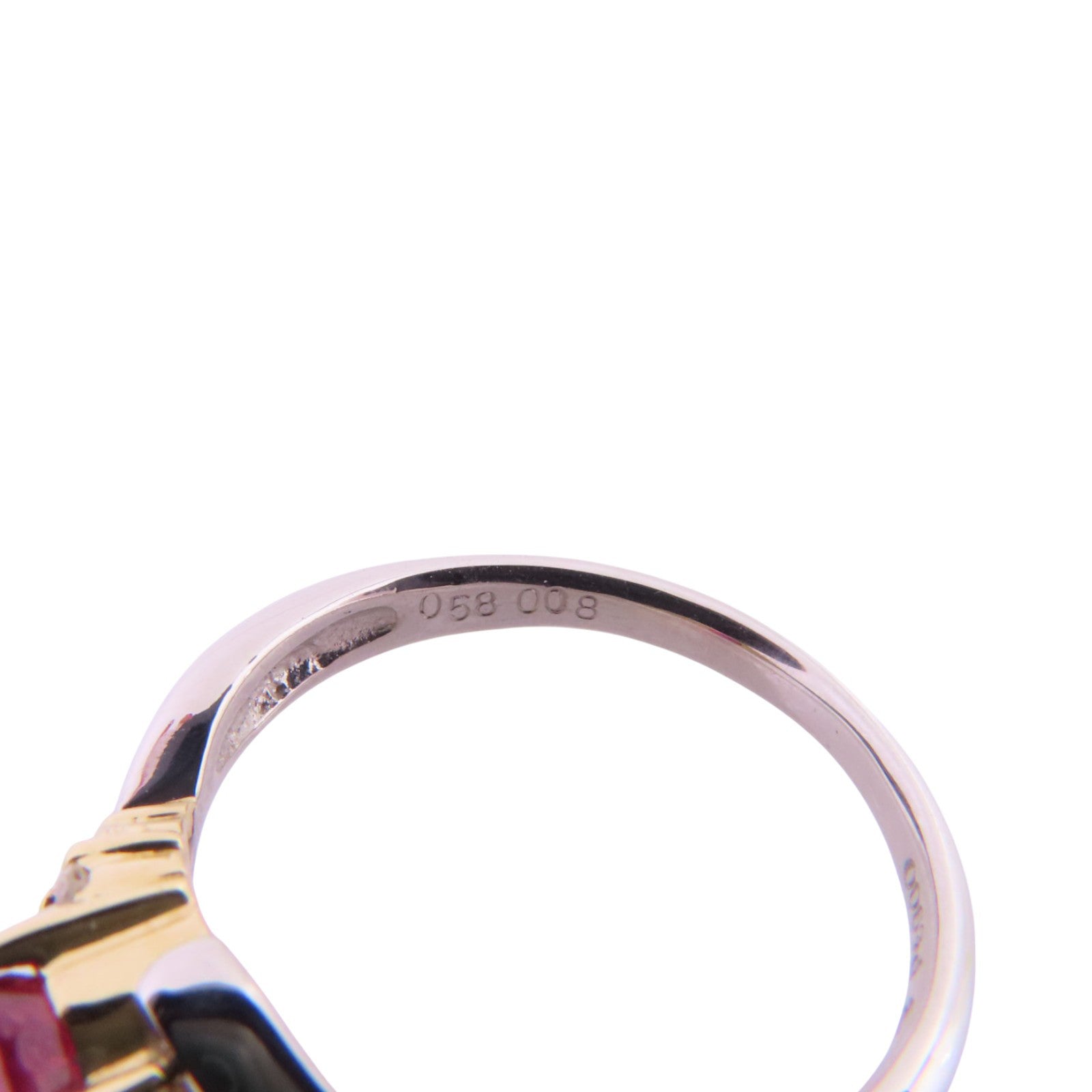 JEWELRY 【激減優惠】PT900鉑金/18K黃金/紅寶石/鑽石Ruby Diamond Ring戒指US#5.75