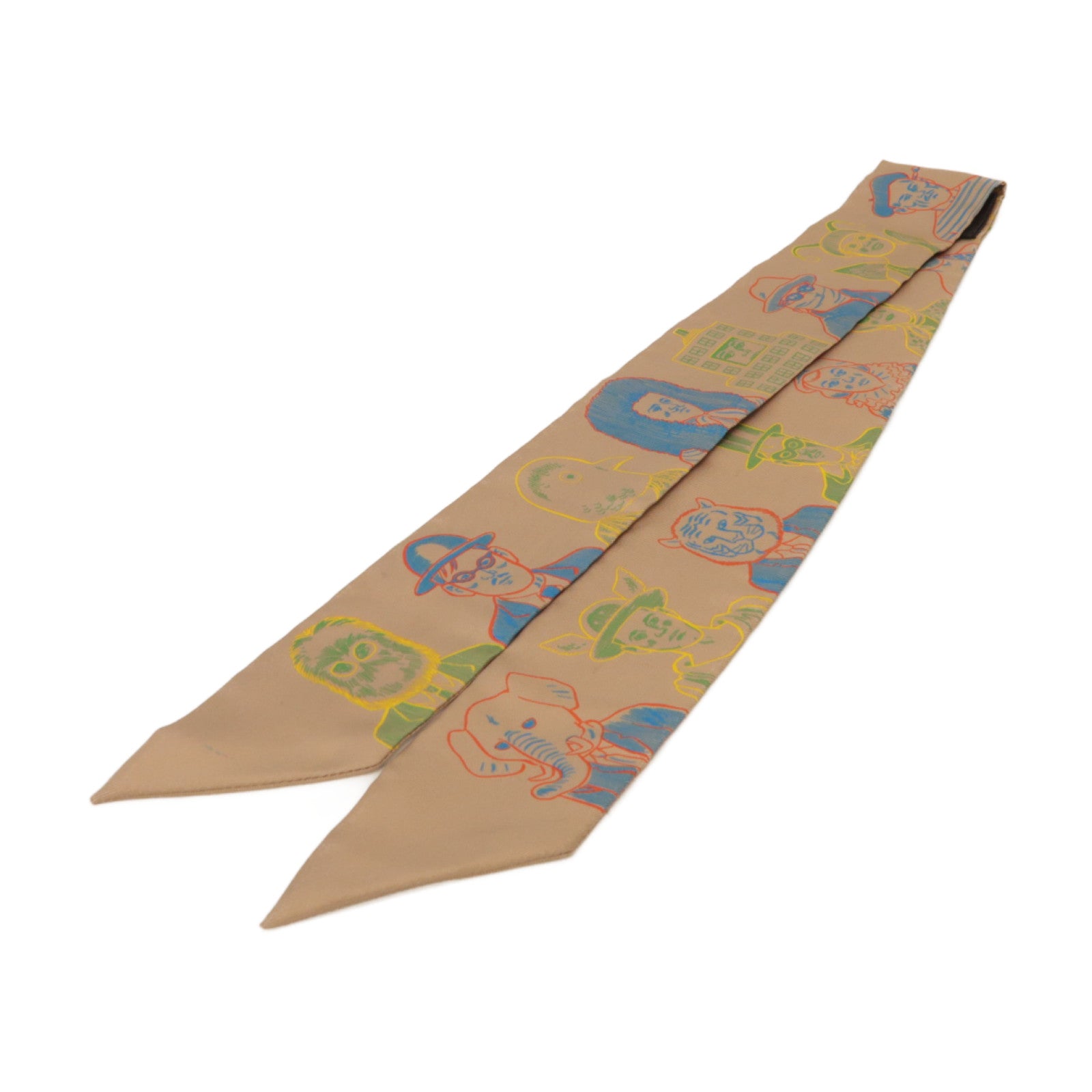 HERMES 【激減優惠】絲質Twilly絲巾金色/彩色