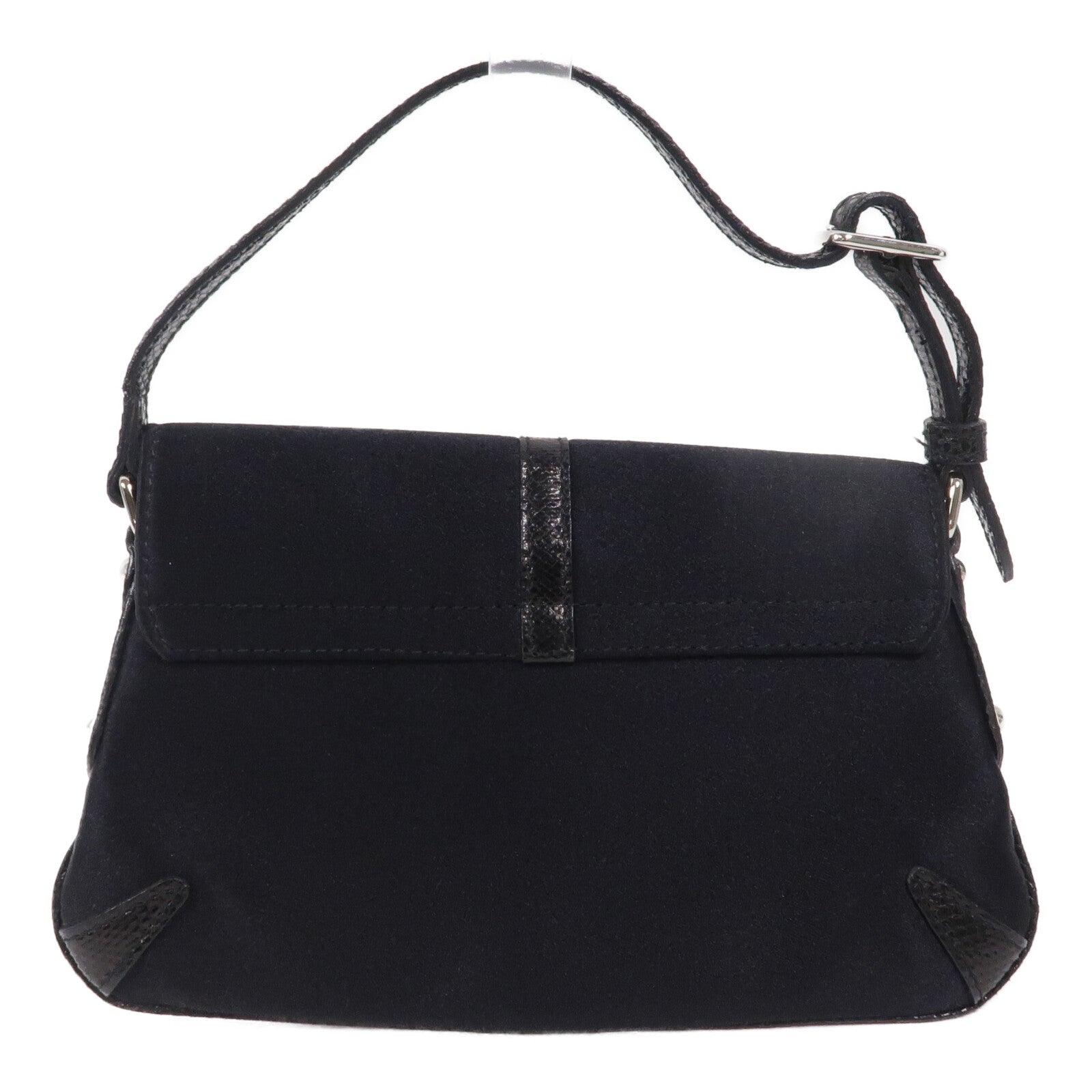 GUCCI 絲質/蜥蜴皮革Hand Bag手挽袋