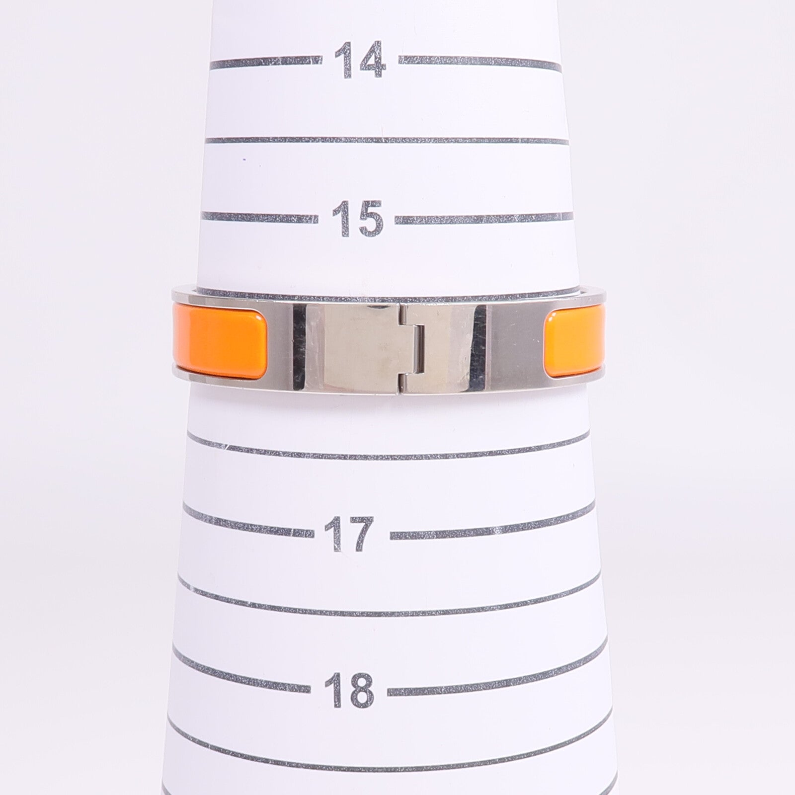 HERMES 金屬/琺瑯Clic H Bracelet銀扣手鐲