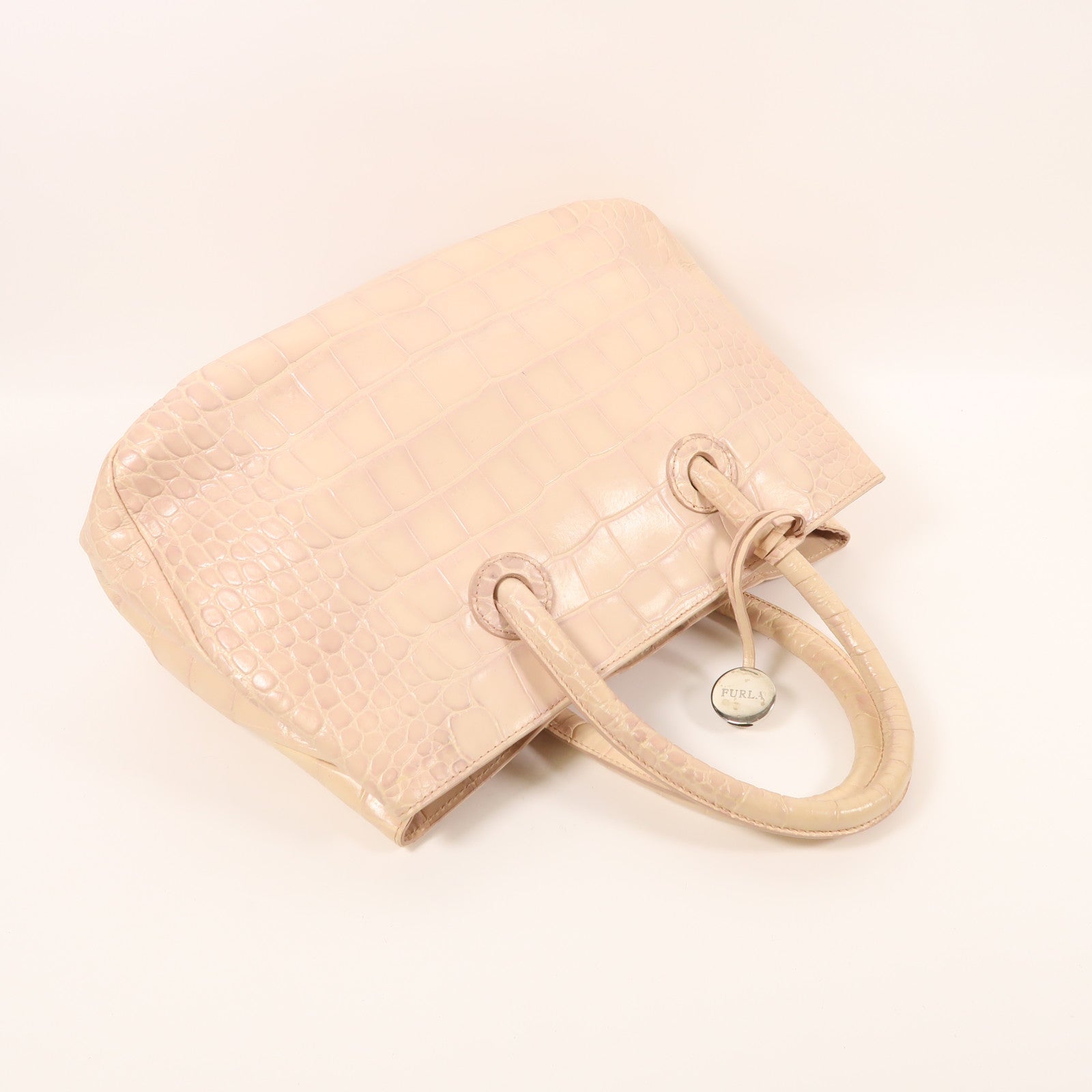 Furla 牛皮皮革Handbag銀扣手挽袋