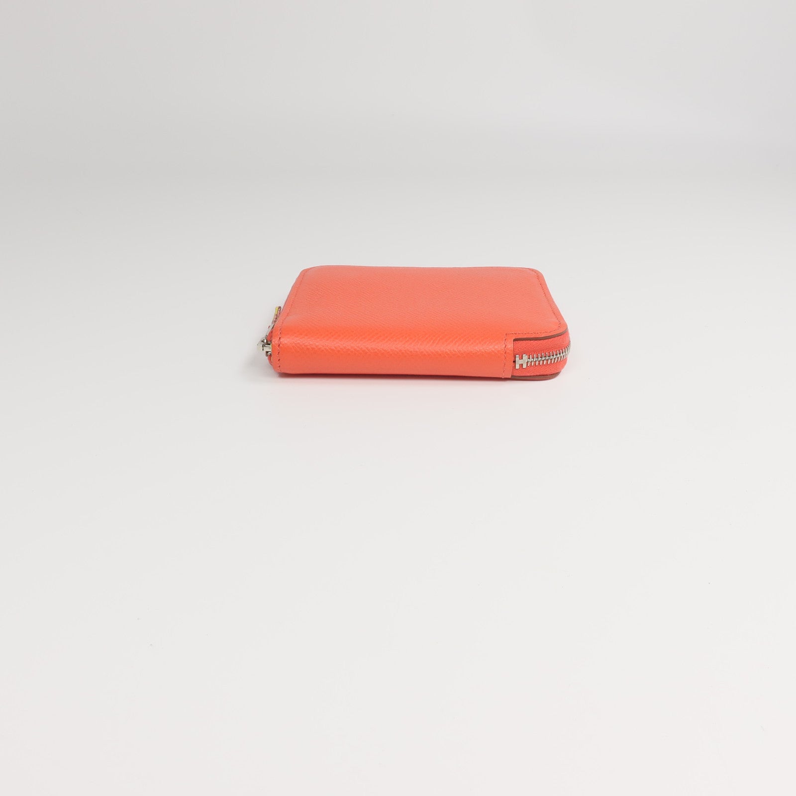 HERMES Epsom皮革/絲質Silk'In Compact Wallet錢包Rose Jaipur