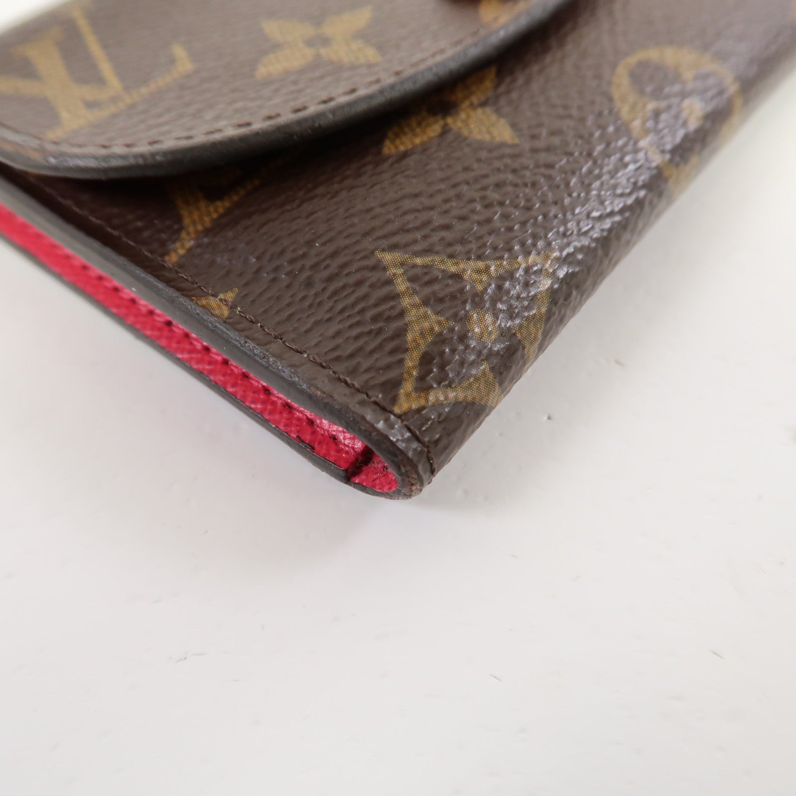 LOUIS VUITTON 【激減優惠】Monogram Rosalie金扣卡片套啡色/粉紅色