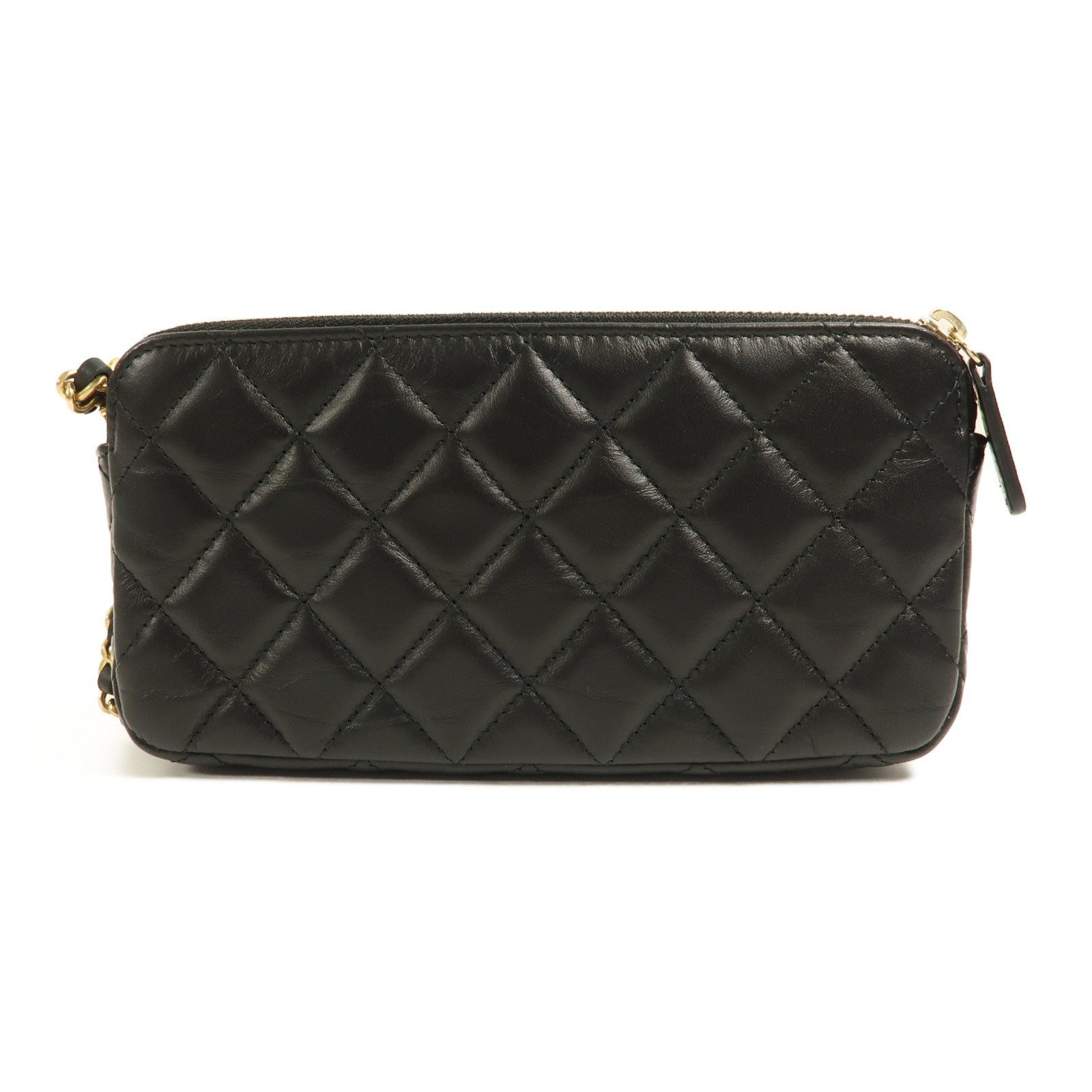 CHANEL 牛皮皮革Lucky Charm 2.55 Clutch with Chain金扣鏈帶肩背袋黑色