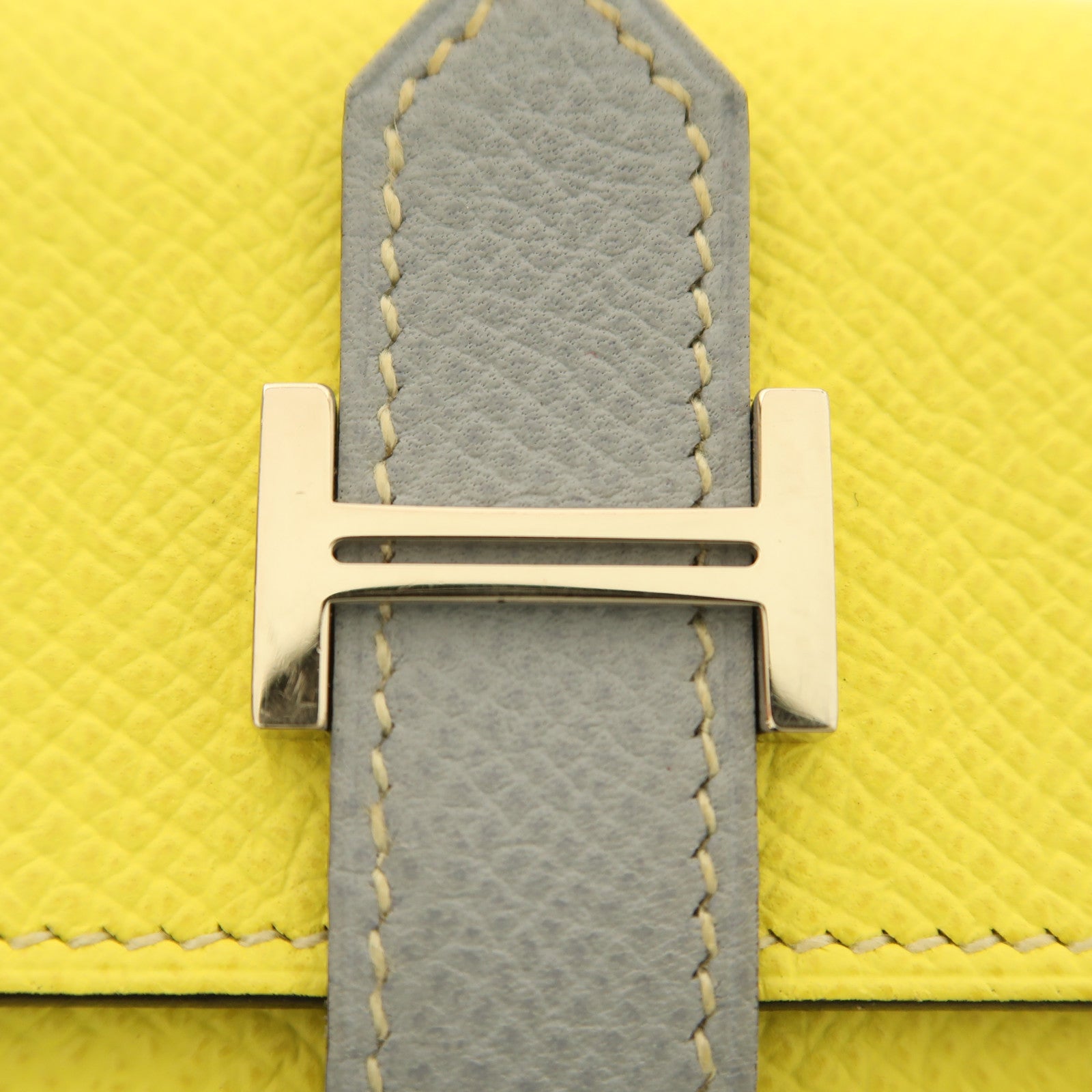 HERMES Epsom皮革Bearn Key Holder銀扣鎖匙包Lime