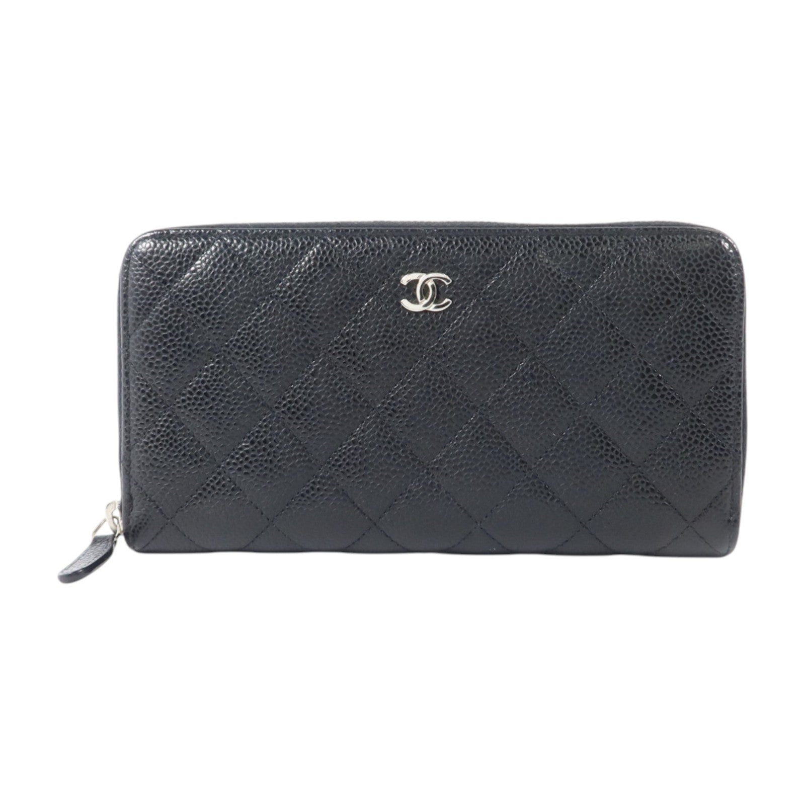 CHANEL 牛皮皮革Classic Long Zipped Wallet銀扣長錢包