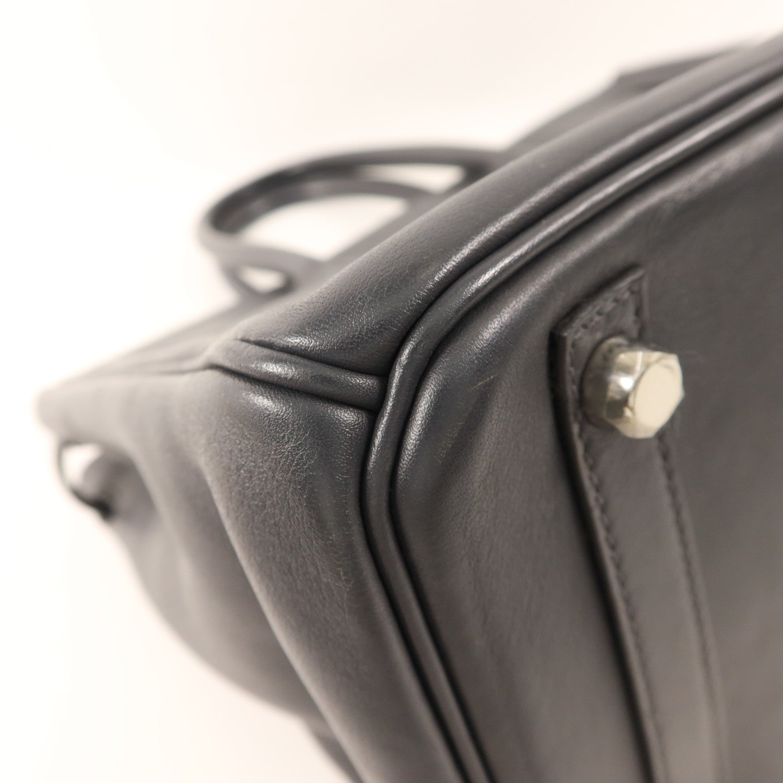 HERMES Swift皮革Birkin 30銀扣手挽袋Graphite