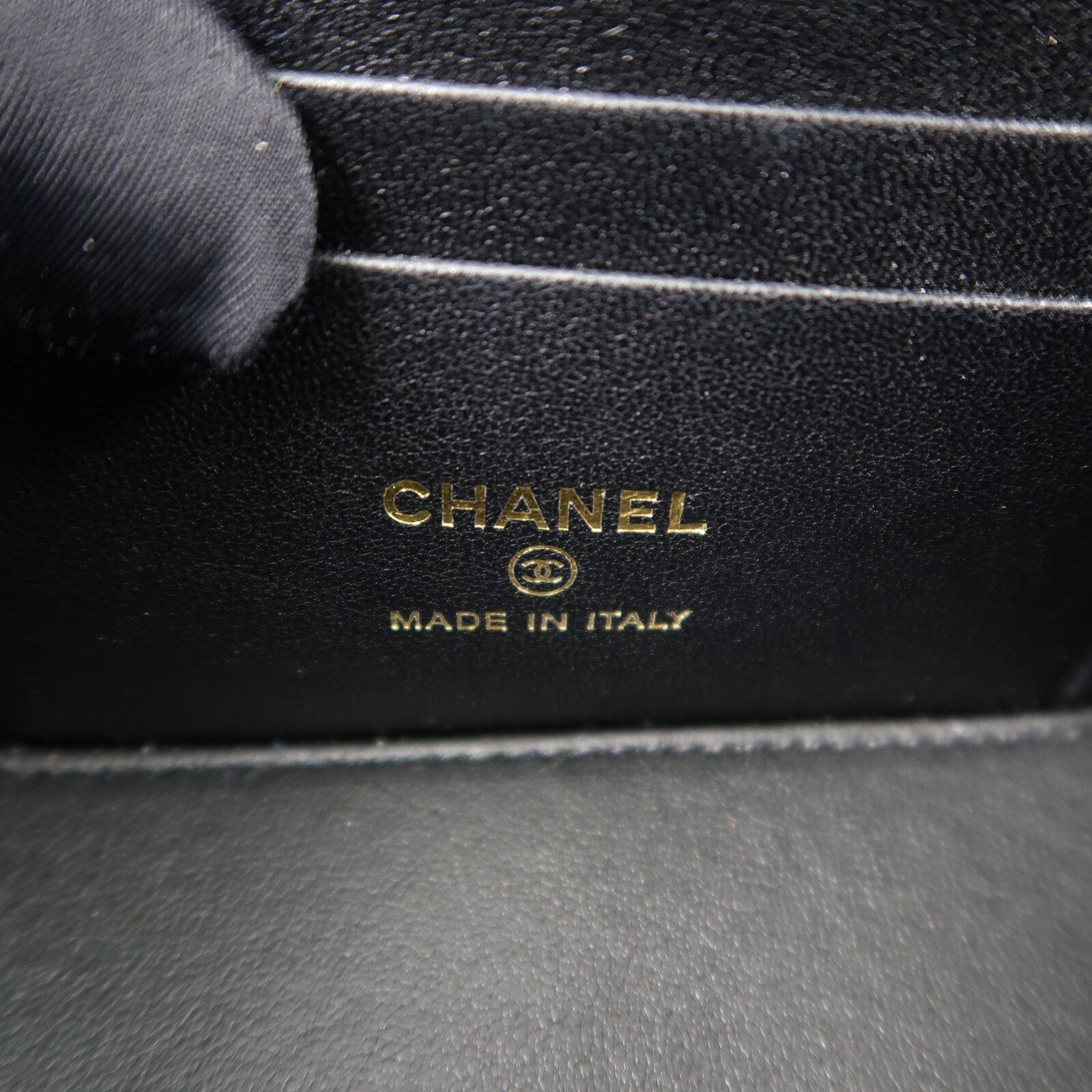 CHANEL 羊皮皮革Vanity Case鏈帶肩背袋