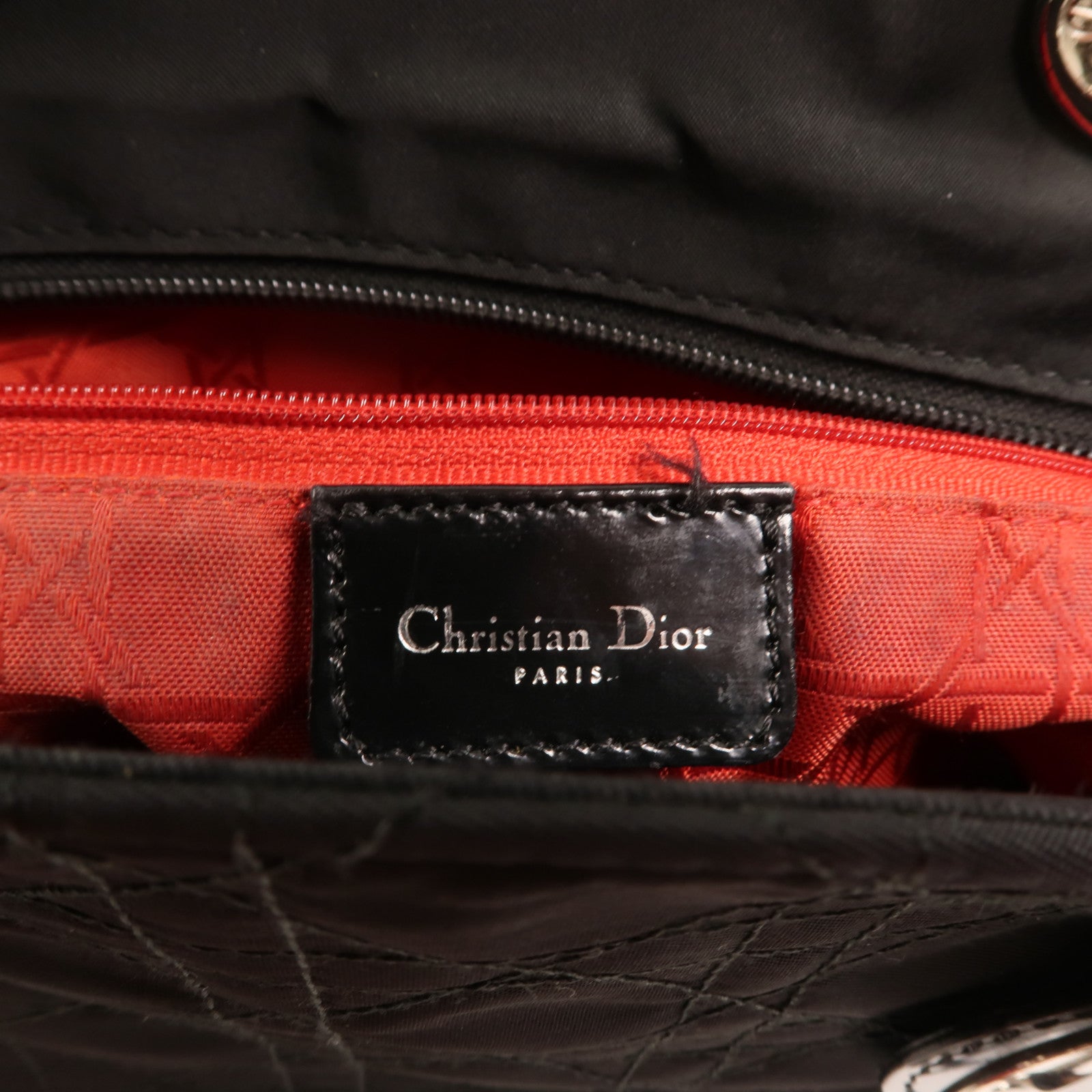 Dior 尼龍Lady Dior銀扣手挽袋