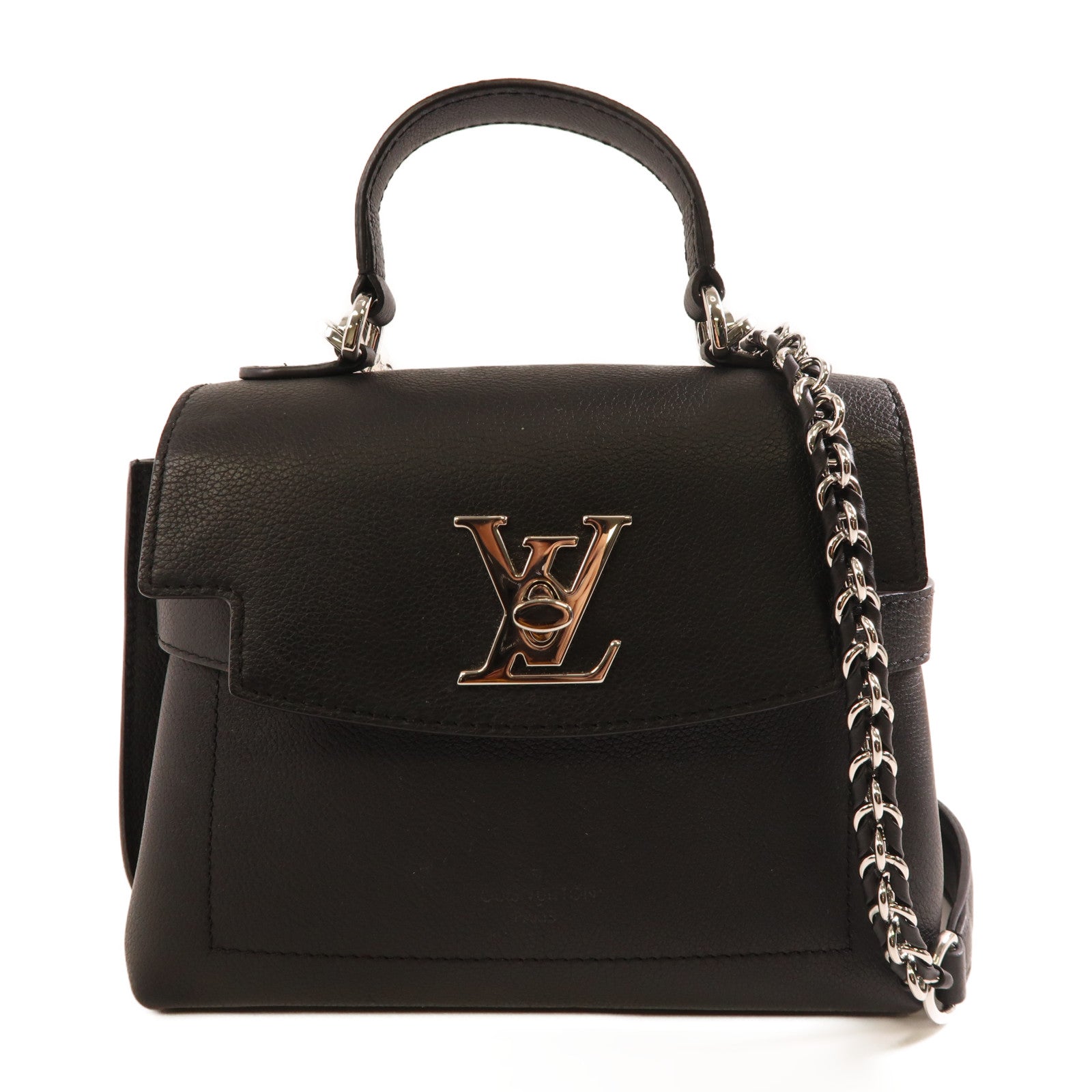 LOUIS VUITTON 牛皮皮革Lockme Ever Mini手挽肩背兩用袋黑色